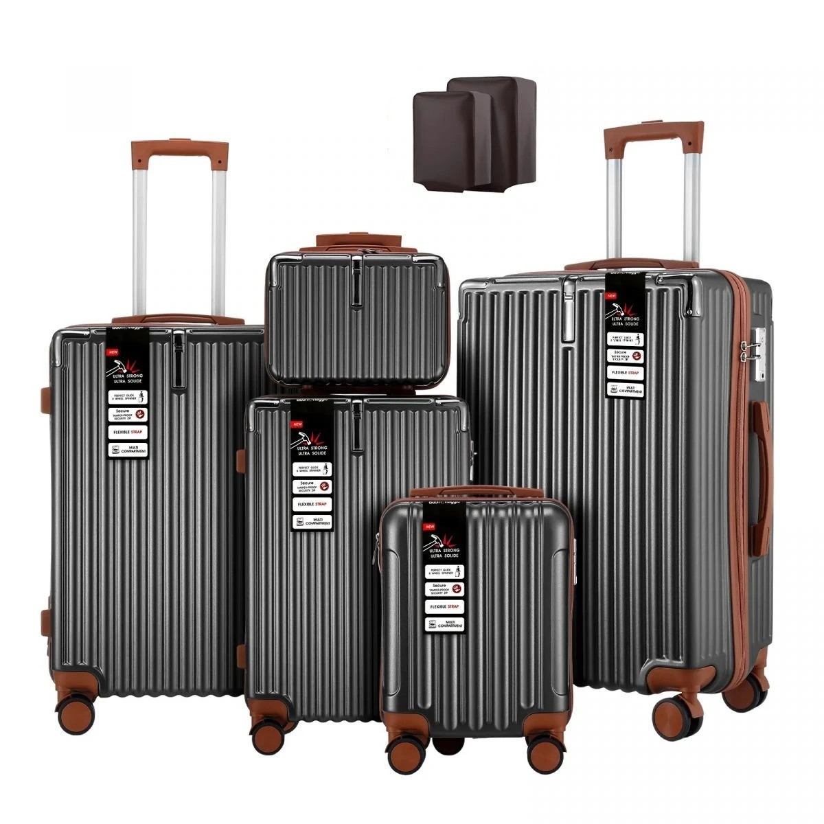 4 Buon Viaggio 5 Piece Suitcases Luggage Set Carry On Checked Travel Case, 4 of 4