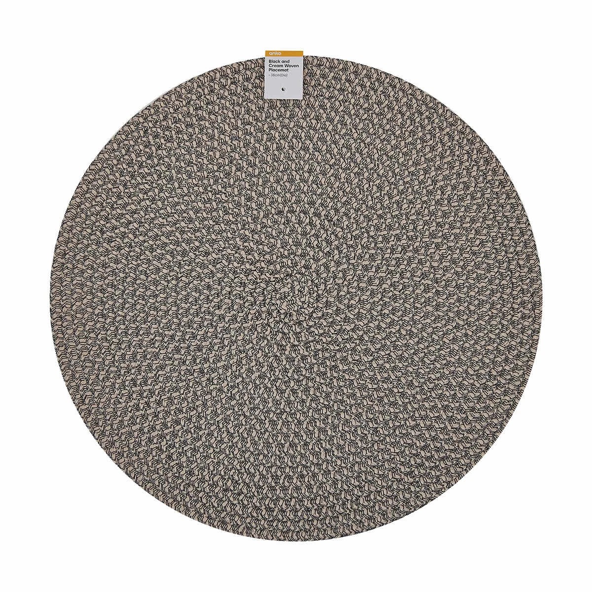 4 Black and Cream Woven Placemat, 4 of 4