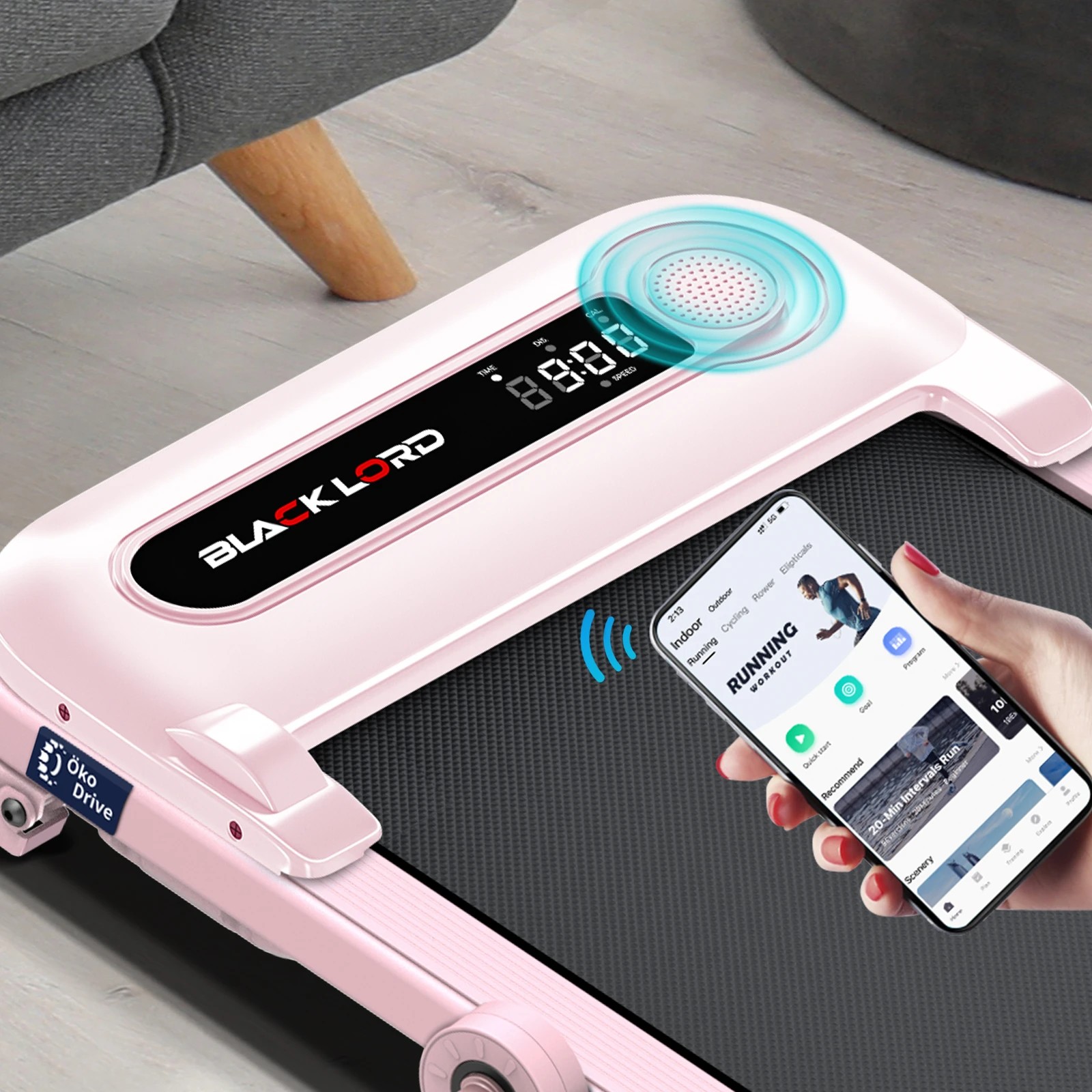 9 Black Lord Treadmill Electric Walking Pad Folding Incline Shock Absorbers - Pink, 9 of 9
