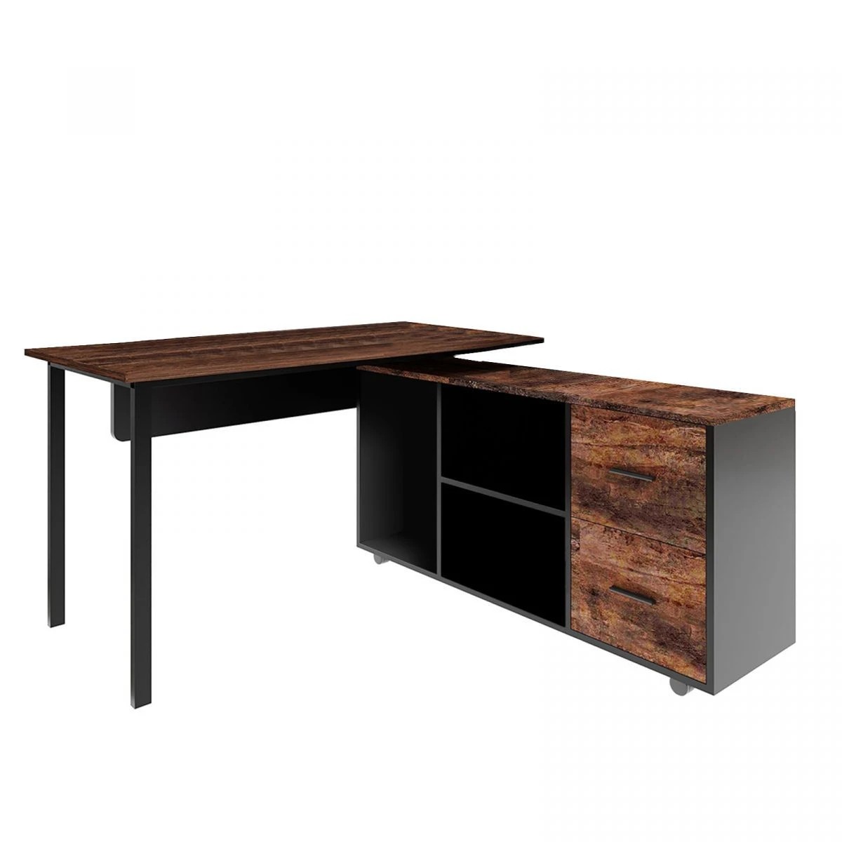 1 LUXSUITE Computer Office Desk Table Bookcase, 1 of 7
