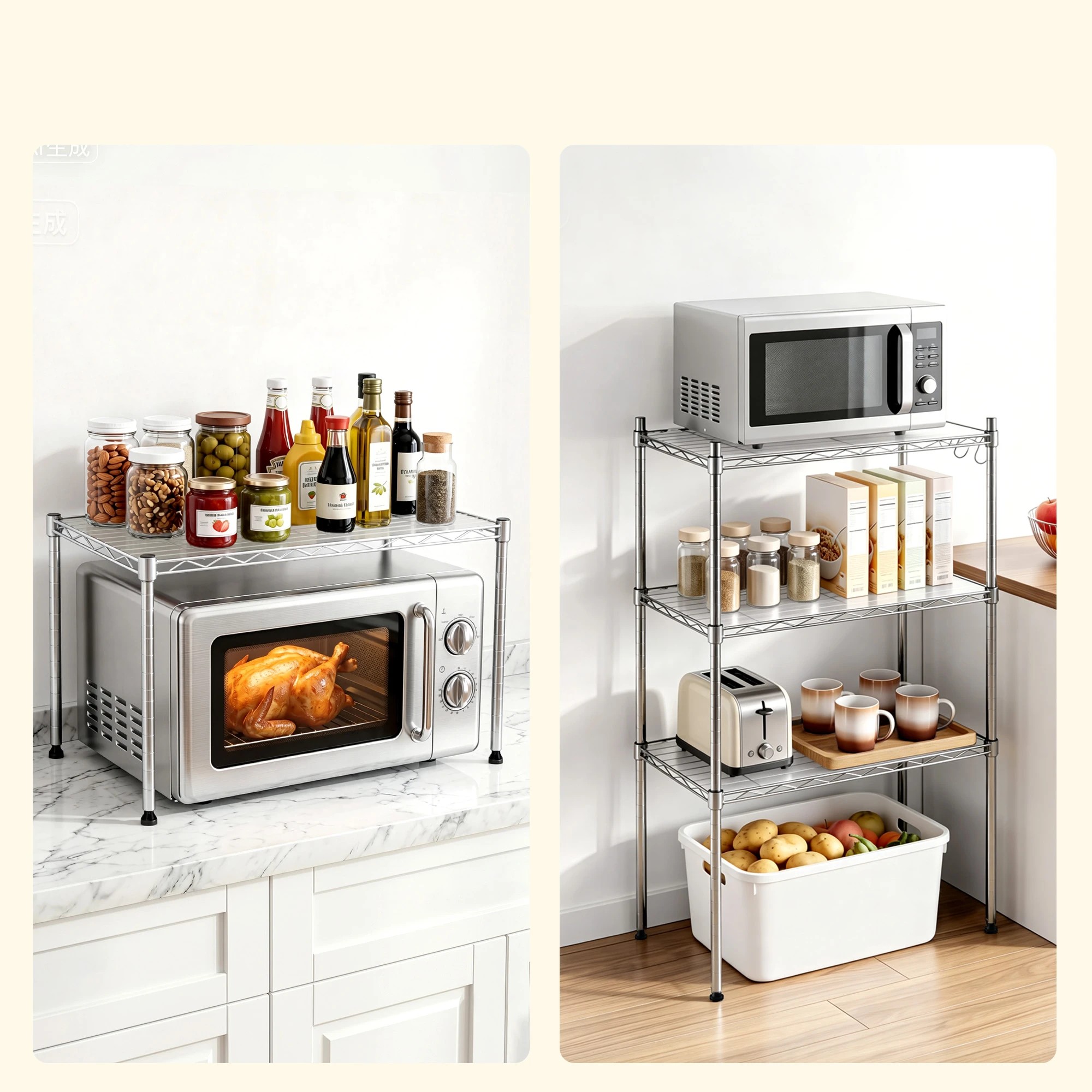 6 Artiss 5-Tier Kitchen Rack Shelf Shelving Unit Adjustable Metal Storage Shelves for Garage Laundry - Silver, 6 of 9