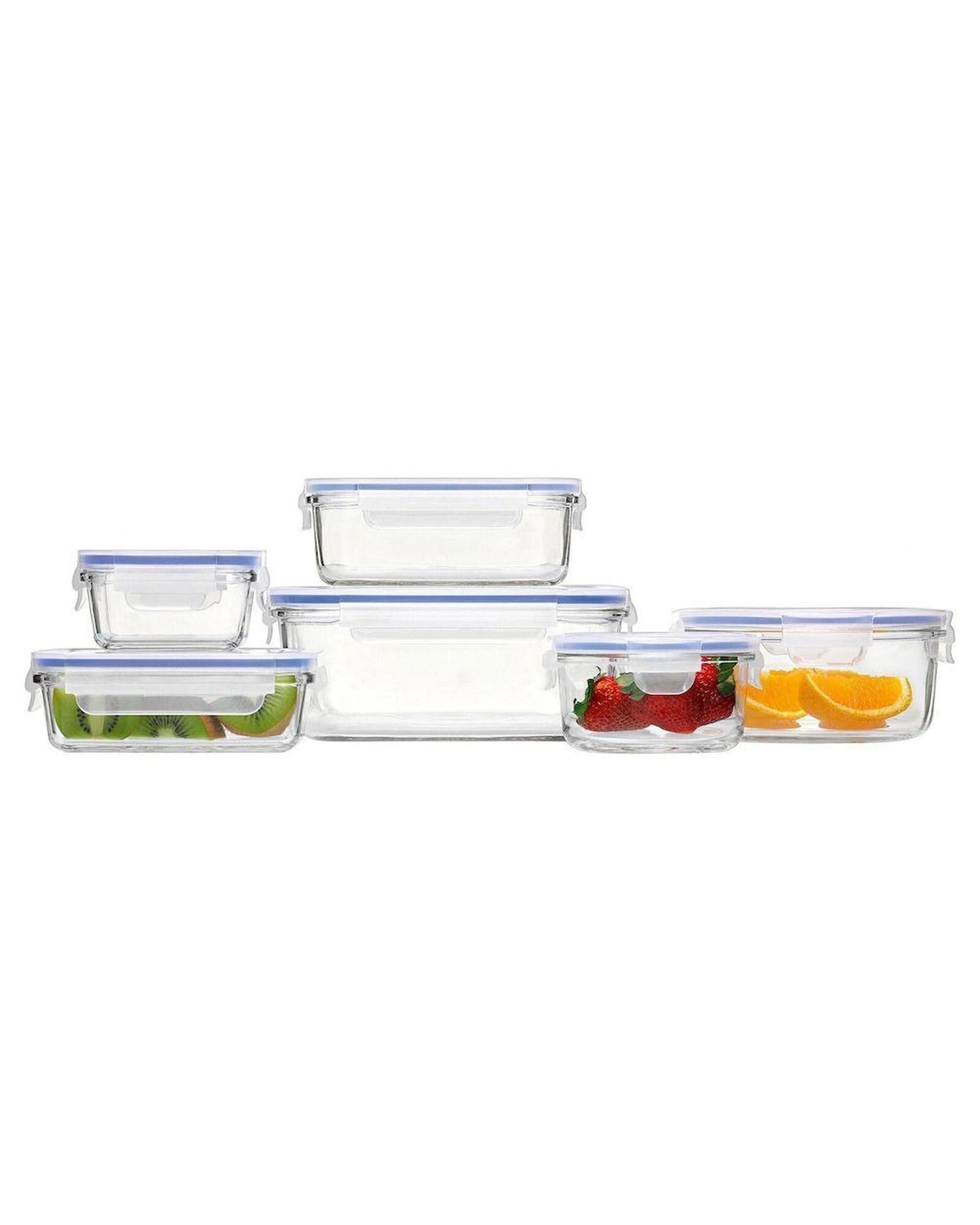 2 Glasslock Rectangular Food Container Set W Lid 6pc Tempered Glass, 2 of 2