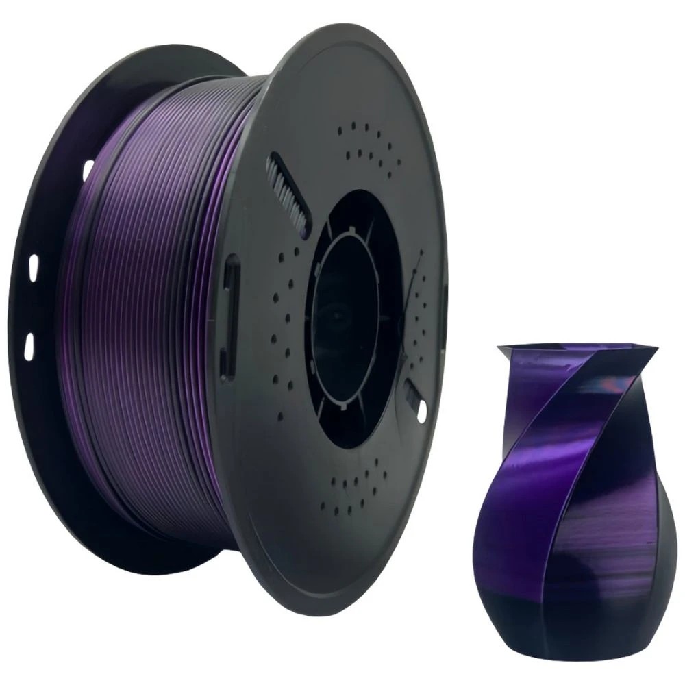 1 Keytek Silk PLA 3D Filament MultiColour Purple/Black, 1 of 2
