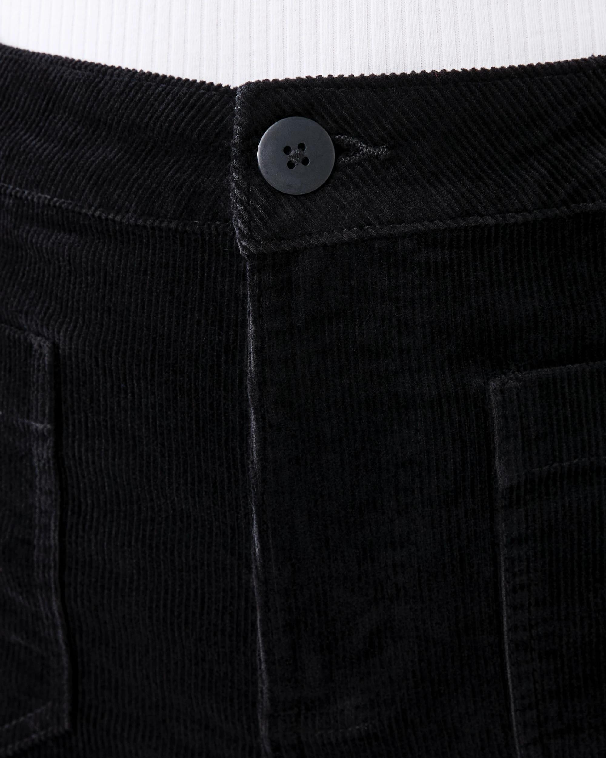 4 Pocket Front Wide Leg Corduroy Pants Black, 4 of 7