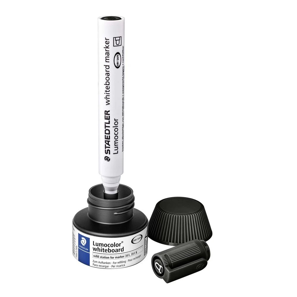 3 Staedtler Lumocolor Whiteboard Marker Refill Station Black, 3 of 3