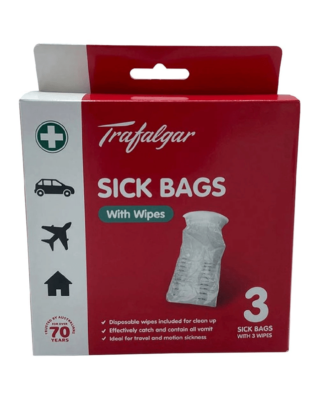 Trafalgar Sick Bags with Wipes 1500ml 3 