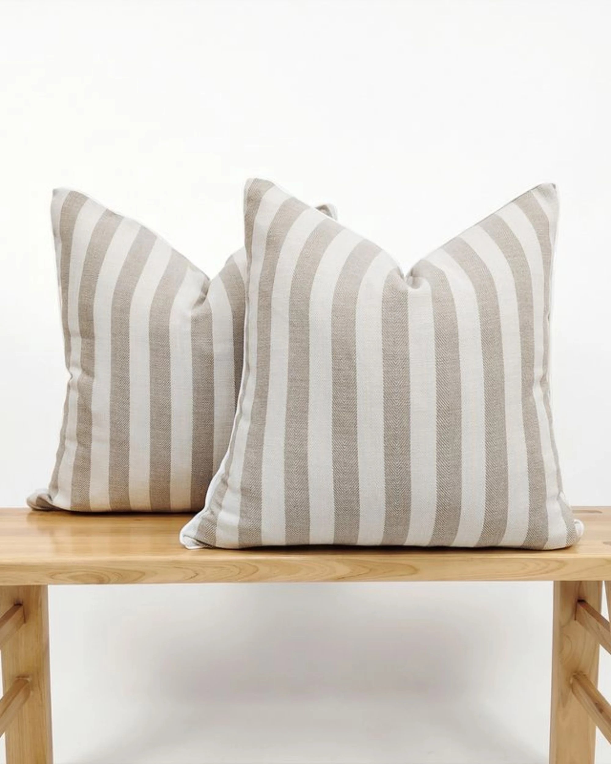 2 Gioia Casa 2-Pack Yarn-Dyed Linen Cotton Cushion Covers 45x45cm - Natural, 2 of 3