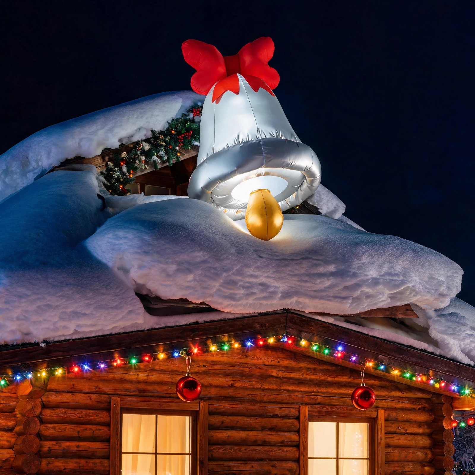 Costway 186CM Extra Large Christmas Inflatable Bell Waterproof Outdoor ...