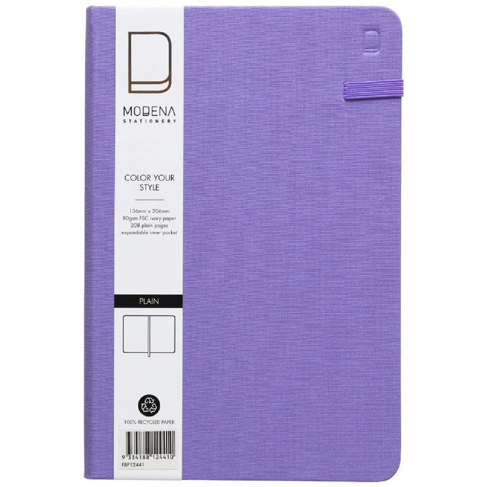 1 Modena A5 Linen Plain Notebook Lilac, 1 of 5
