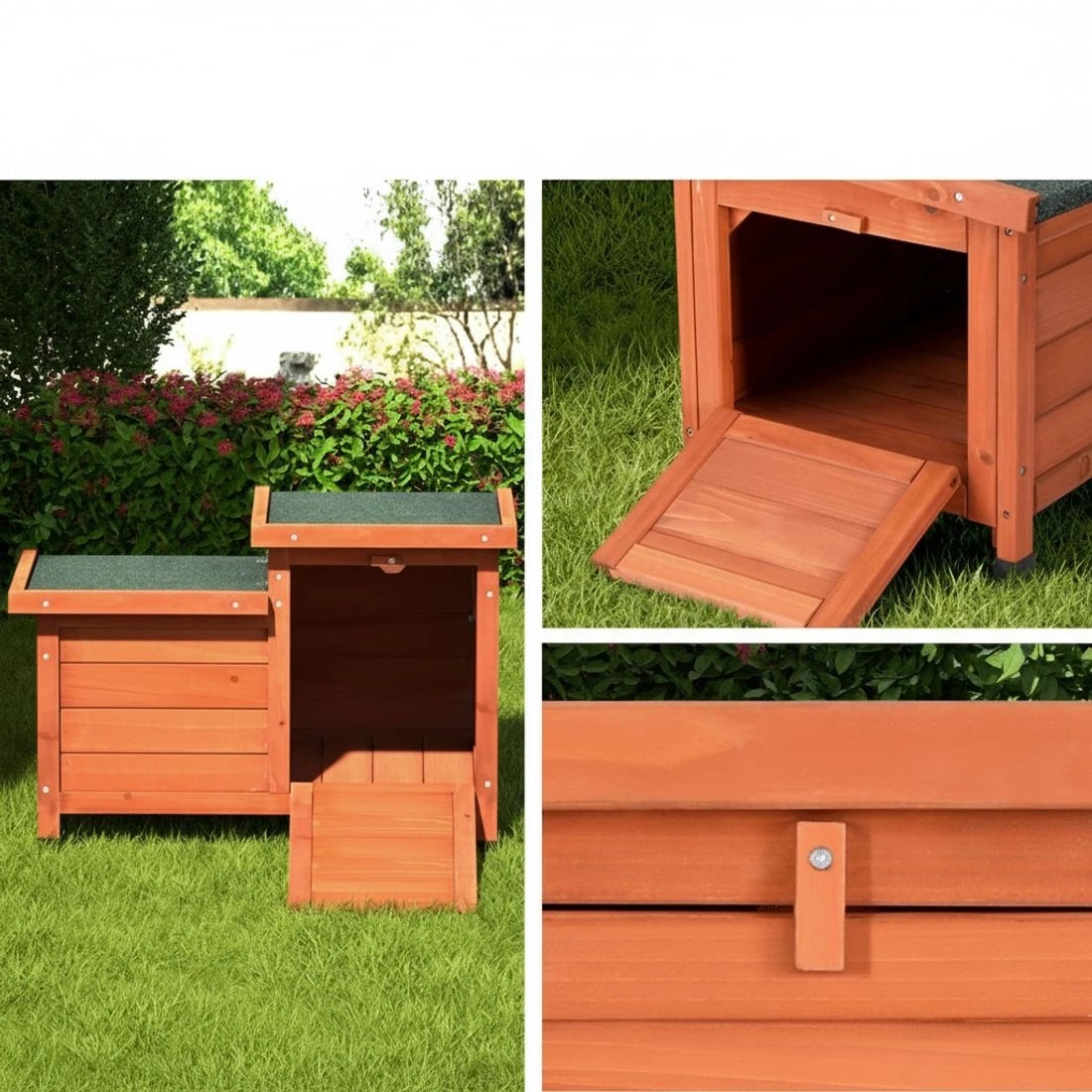 4 i.Pet Rabbit Hutch Outdoor Cat House Wooden Shelter Condo Small Enclosure - Multi, 4 of 6