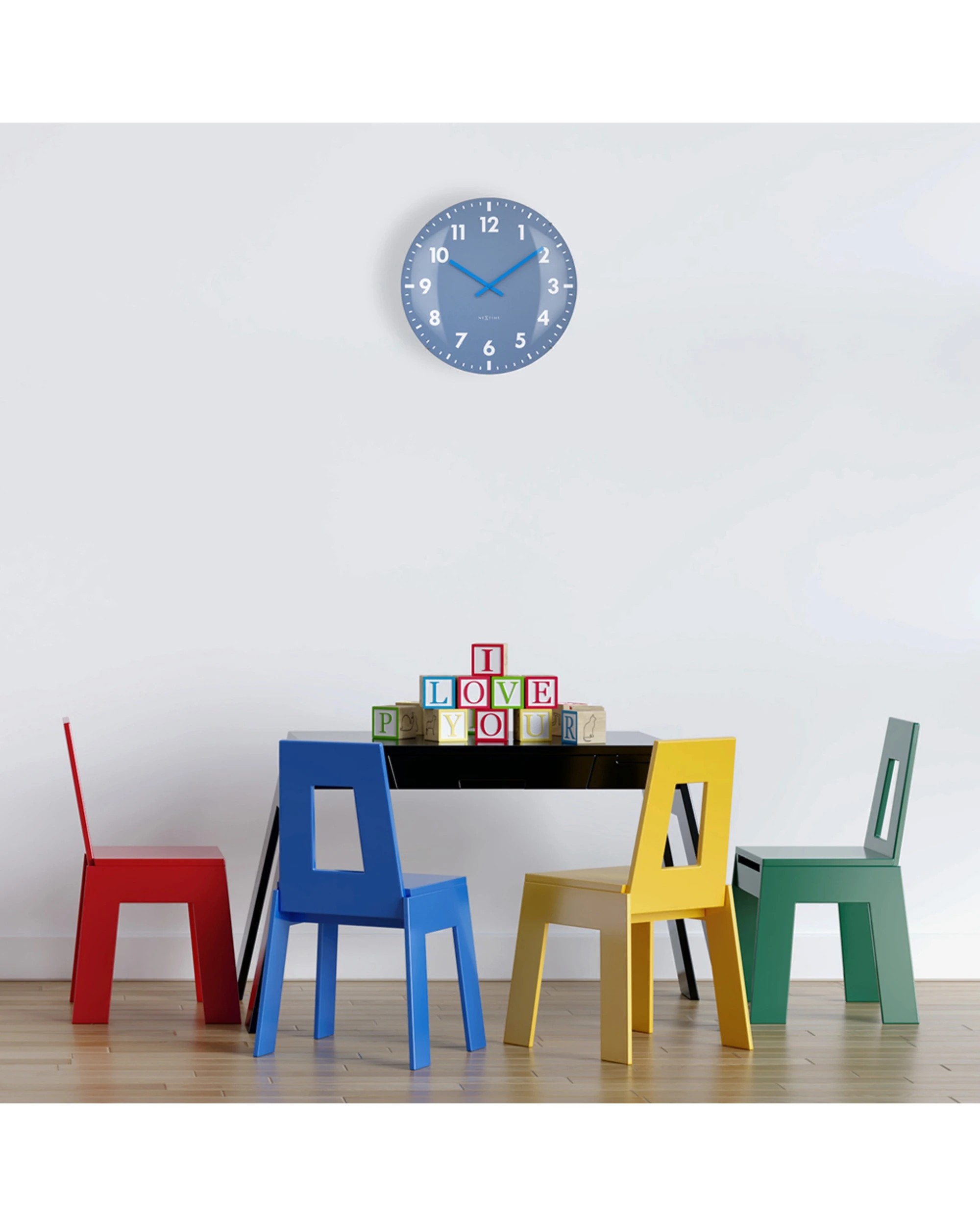 5 NeXtime Duomo Silent Wall Clock Dome Glass Lens Aluminium Hands 50cm - Blue, 5 of 5