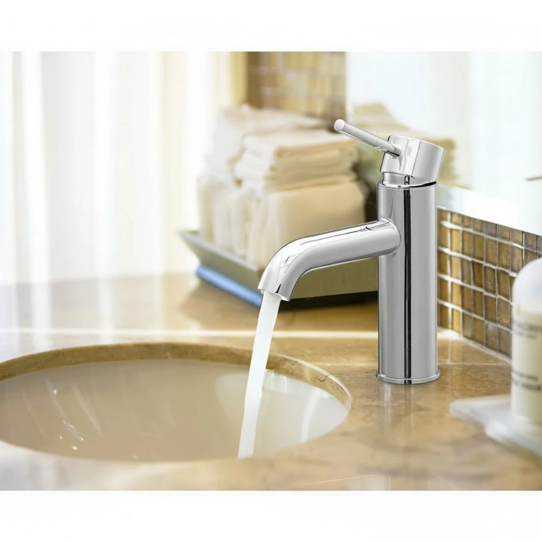3 Cefito Bathroom Basin Mixer Tap Round Brass Faucet Vanity Laundry - Silver, 3 of 4