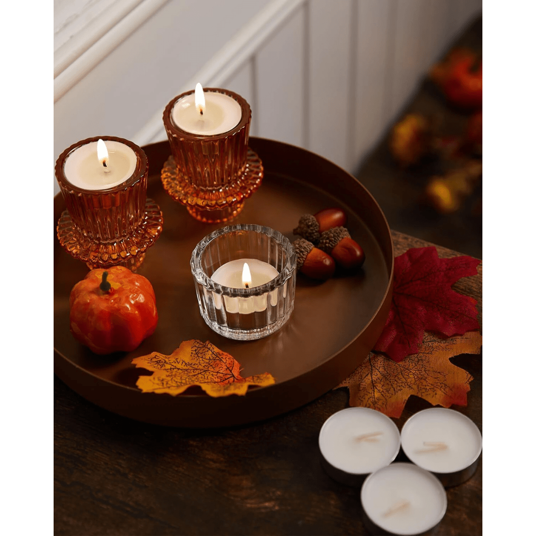 7 BR Home Tealight Candles, 400-Pack, 9-Hour Burn Time, Smokeless Crystal Wax, 7 of 8