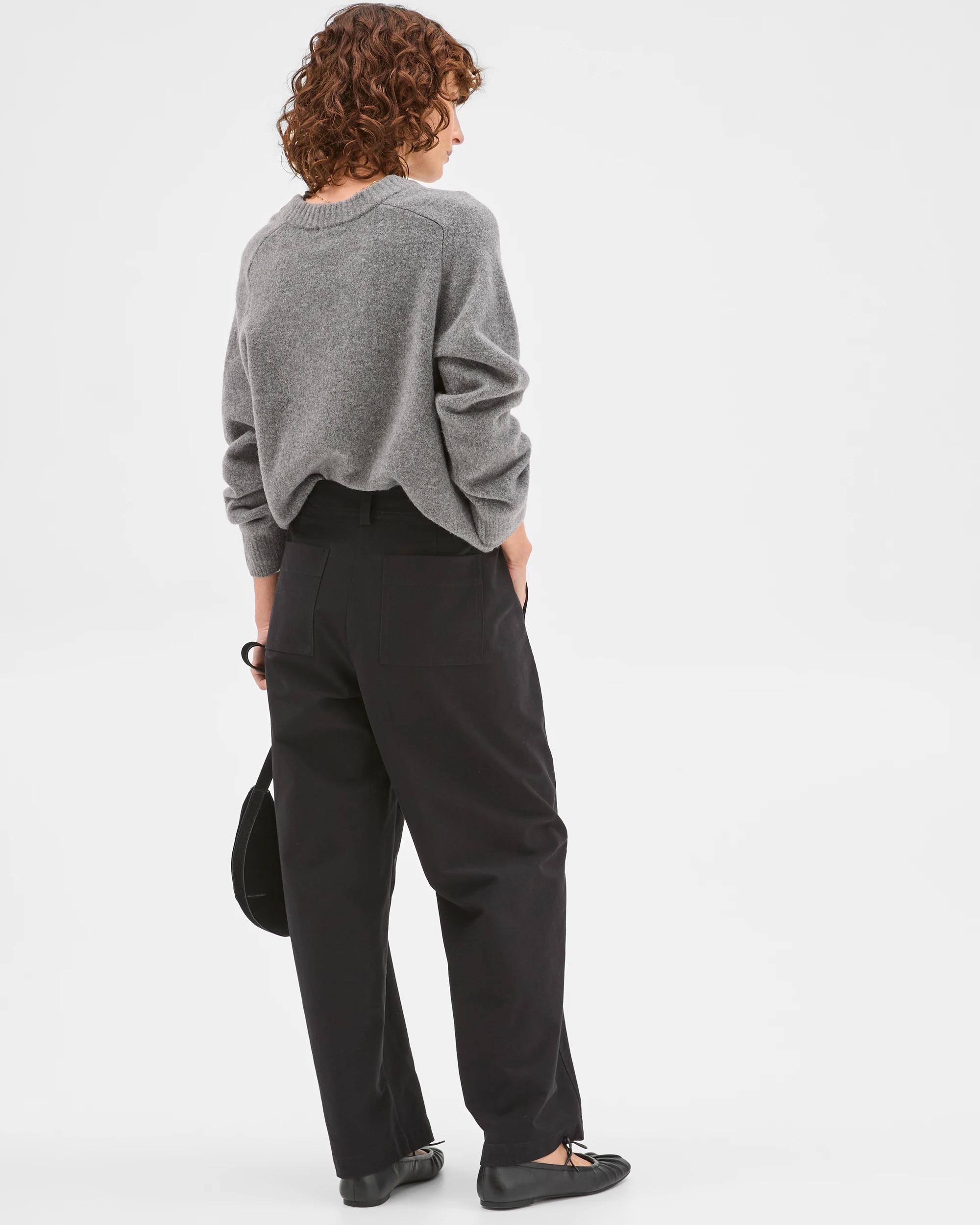 6 Target Woman Relaxed Forward Seam Barrel Leg Pants BLACK, 6 of 6