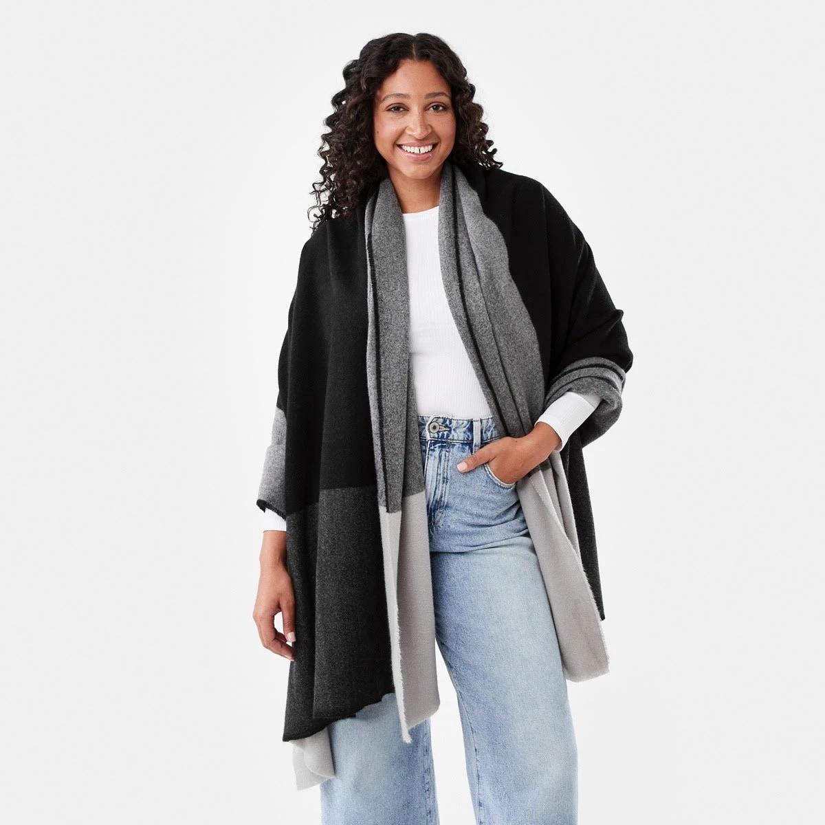 4 Winter Woven Scarf Grey Check, 4 of 4