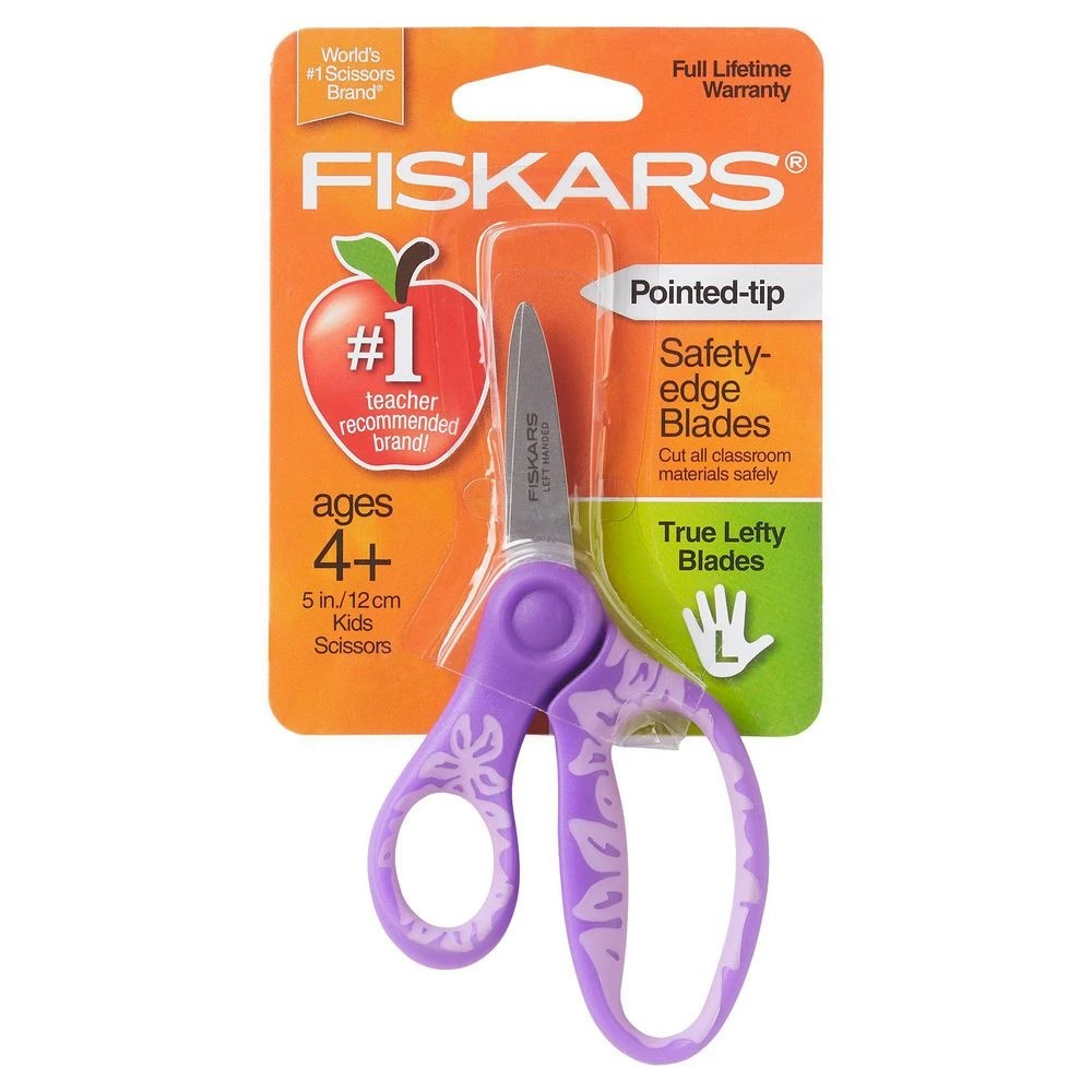 7 Fiskars Softgrip Left Hand Pointed Scissors 5"/12cm Assorted, 7 of 8
