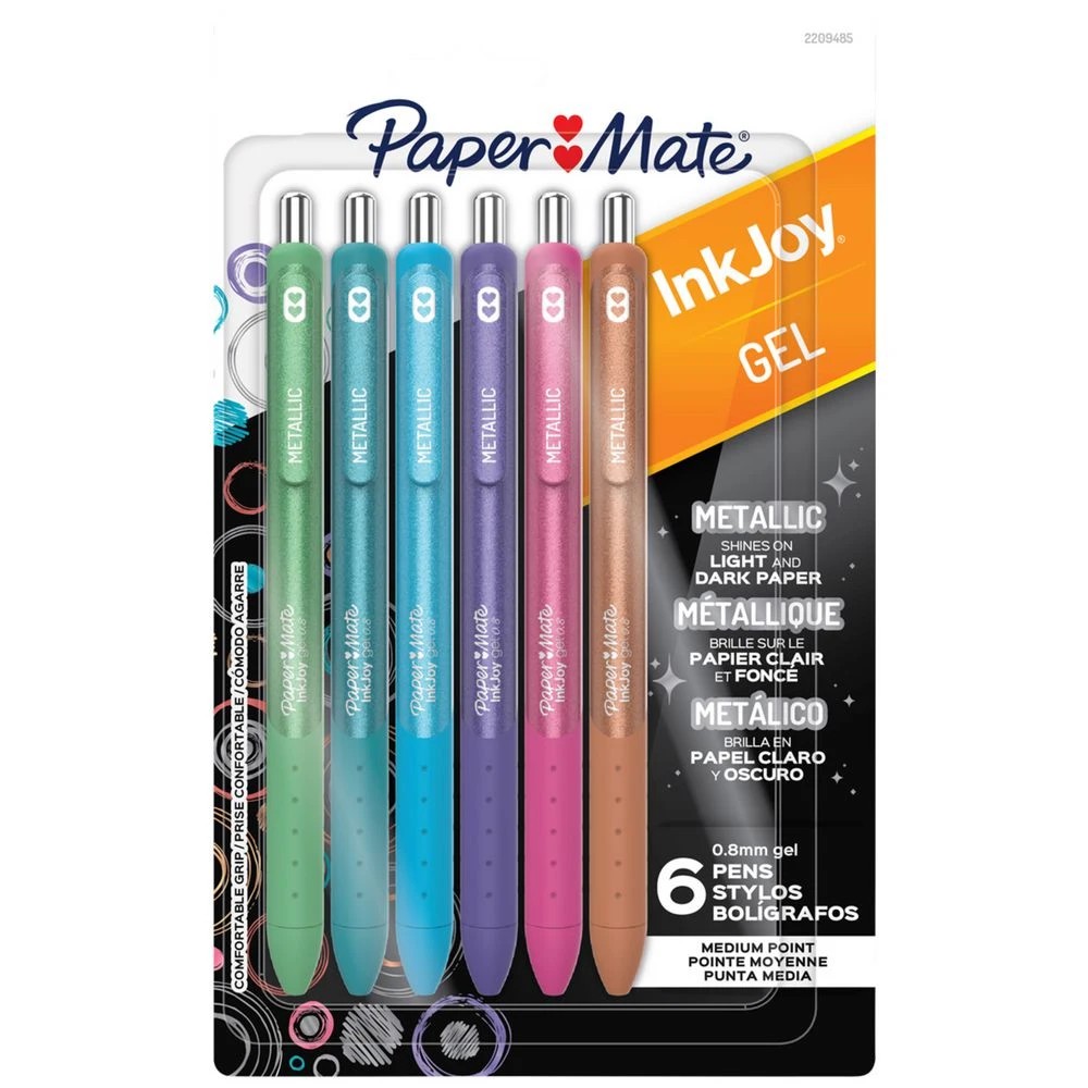 1 Paper Mate InkJoy Metallic Gel Pens 0.8mm Assorted 6 Pack, 1 of 1