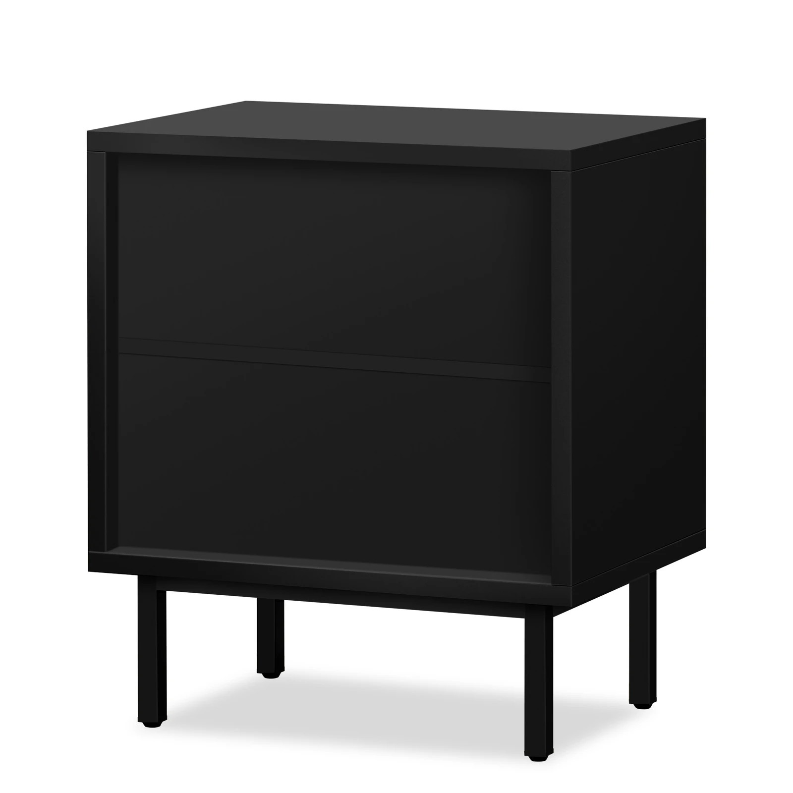10 Alfordson Bedside Table Nightstand 2 Drawers Side Storage Cabinet - Black Wood, 10 of 10