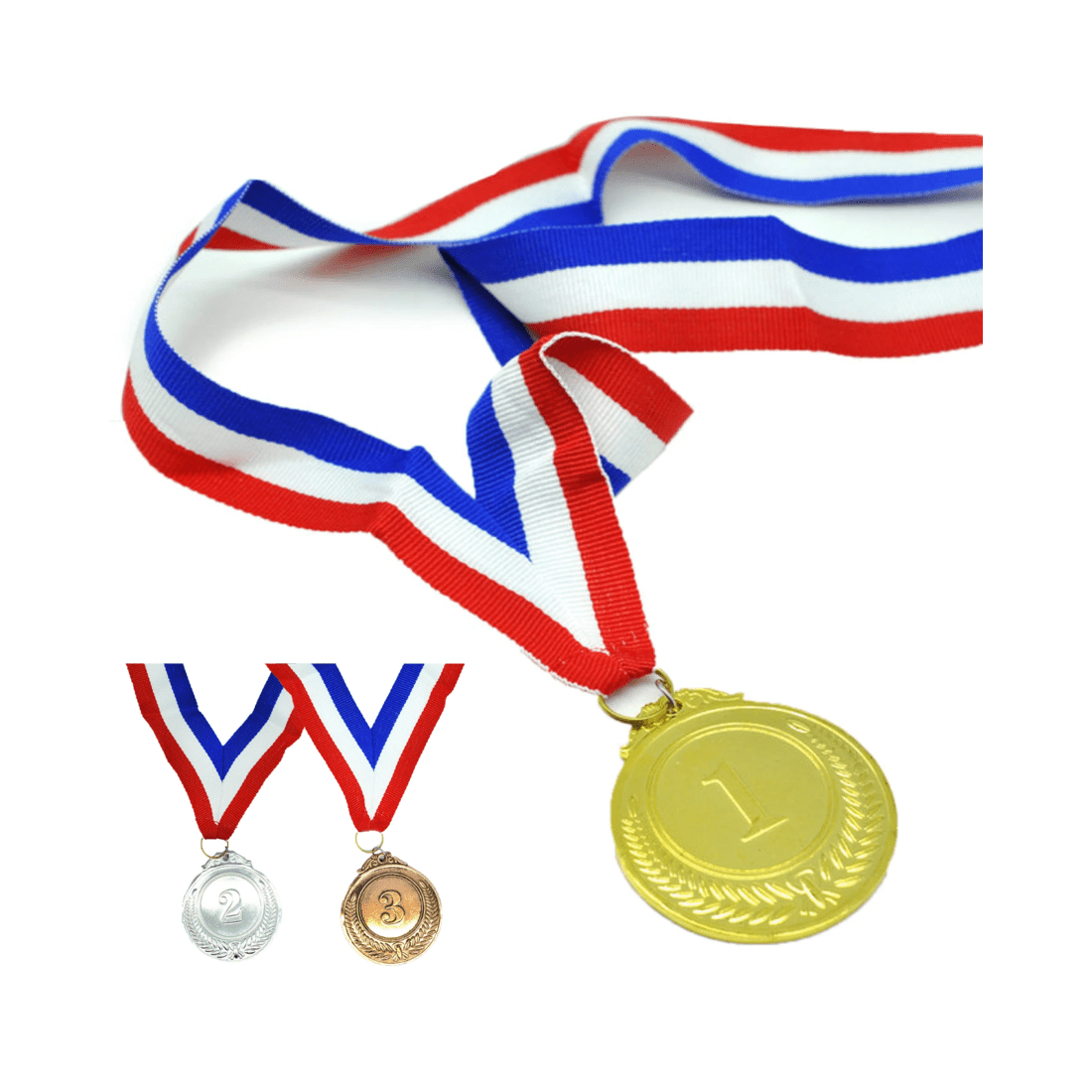 1 BR Costumes Set of 3 Medals for Sports Day Awards - Gold, Silver, Bronze, 1 of 10