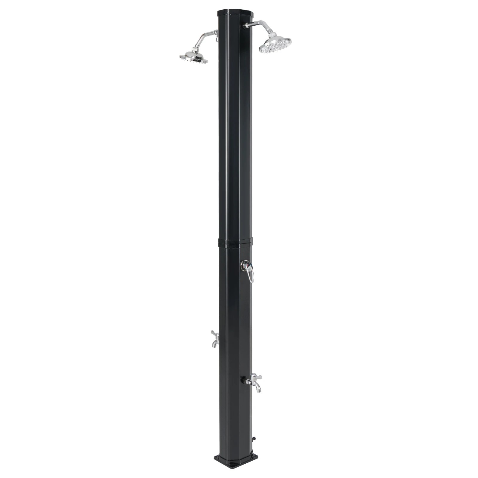 1 Costway 35L 2.19M Outdoor Solar-Heated Shower Post w/2 Head/2 Taps Outside Shower Poolside, 1 of 1