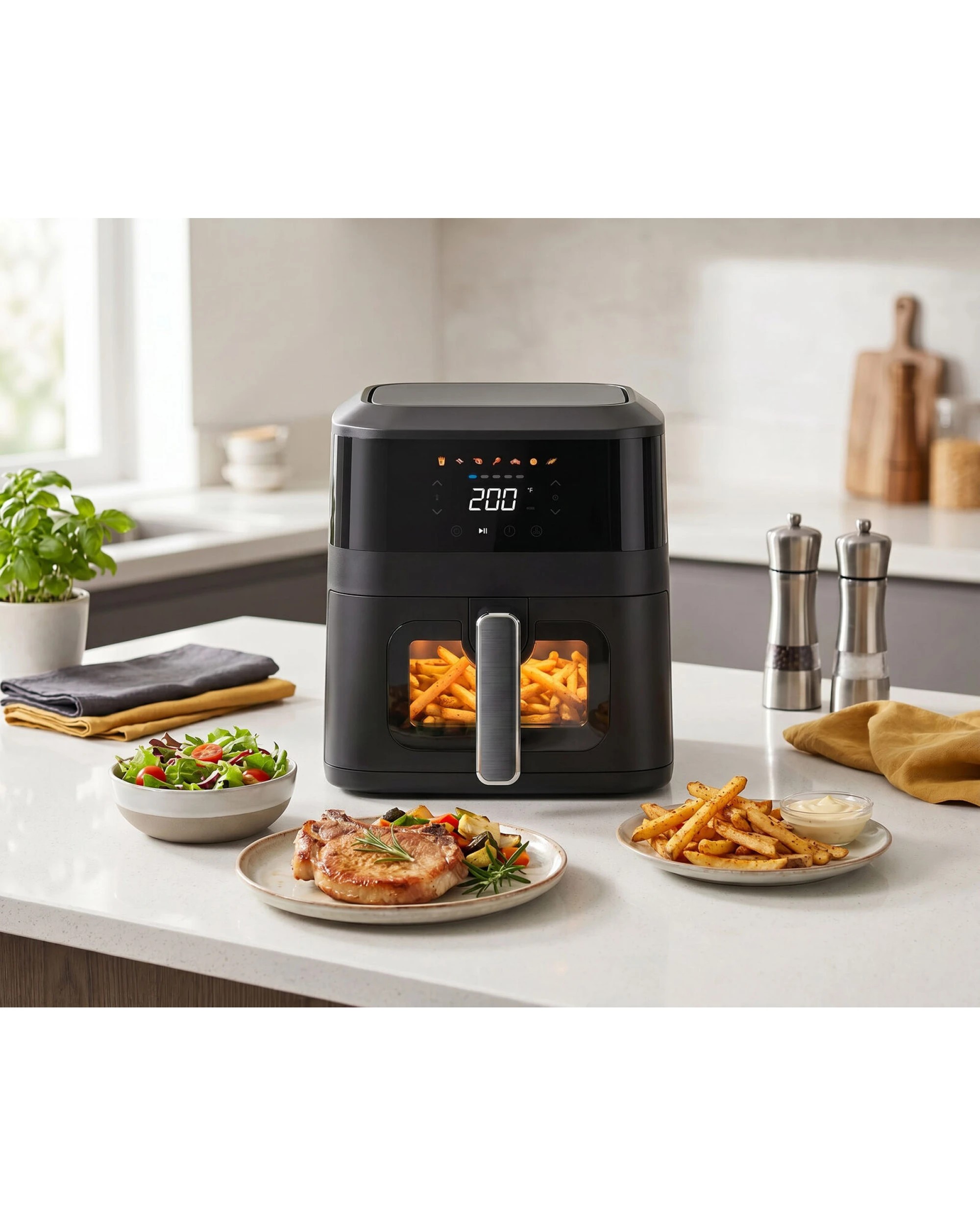 3 Healthy Choice 1400W 5L Non-Stick Digital Air Fryer with Clear Viewing Window, 3 of 4