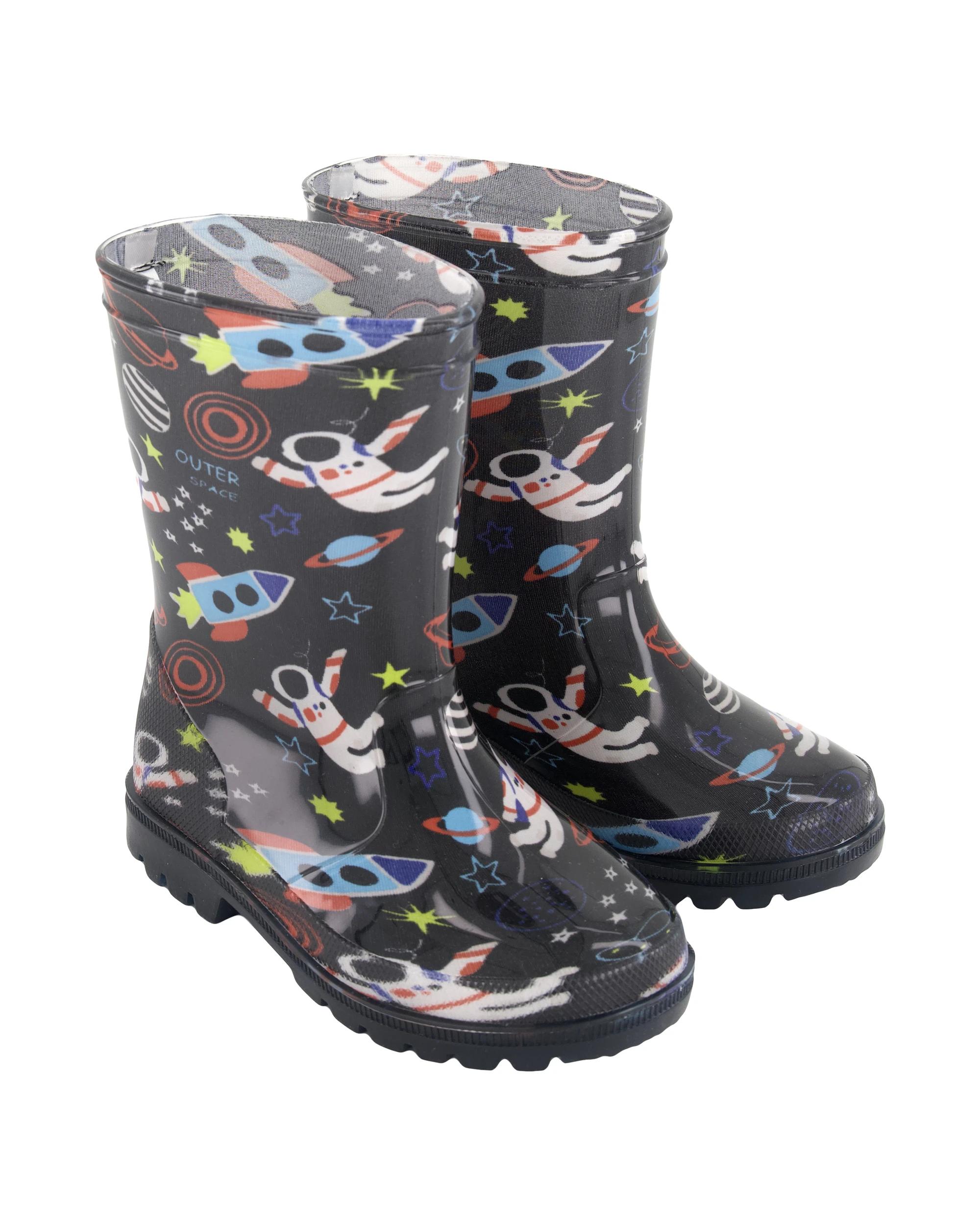 3 Junior Light Up Rainboots Space, 3 of 6