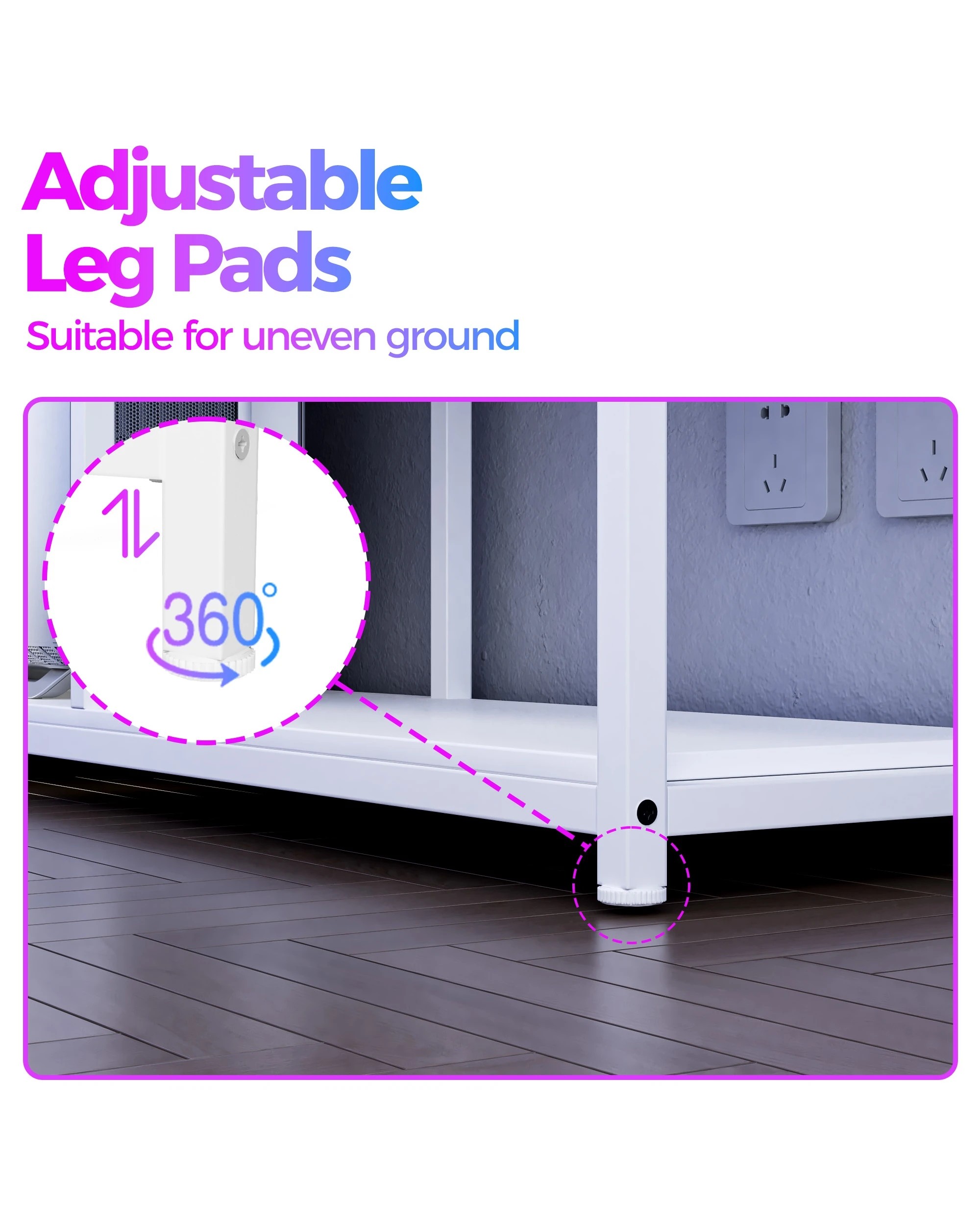 7 Advwin L Shaped Gaming Desk With Led Lights Reversible 148cm Computer Desk With 3 Drawers And Bookshelf White, 7 of 9