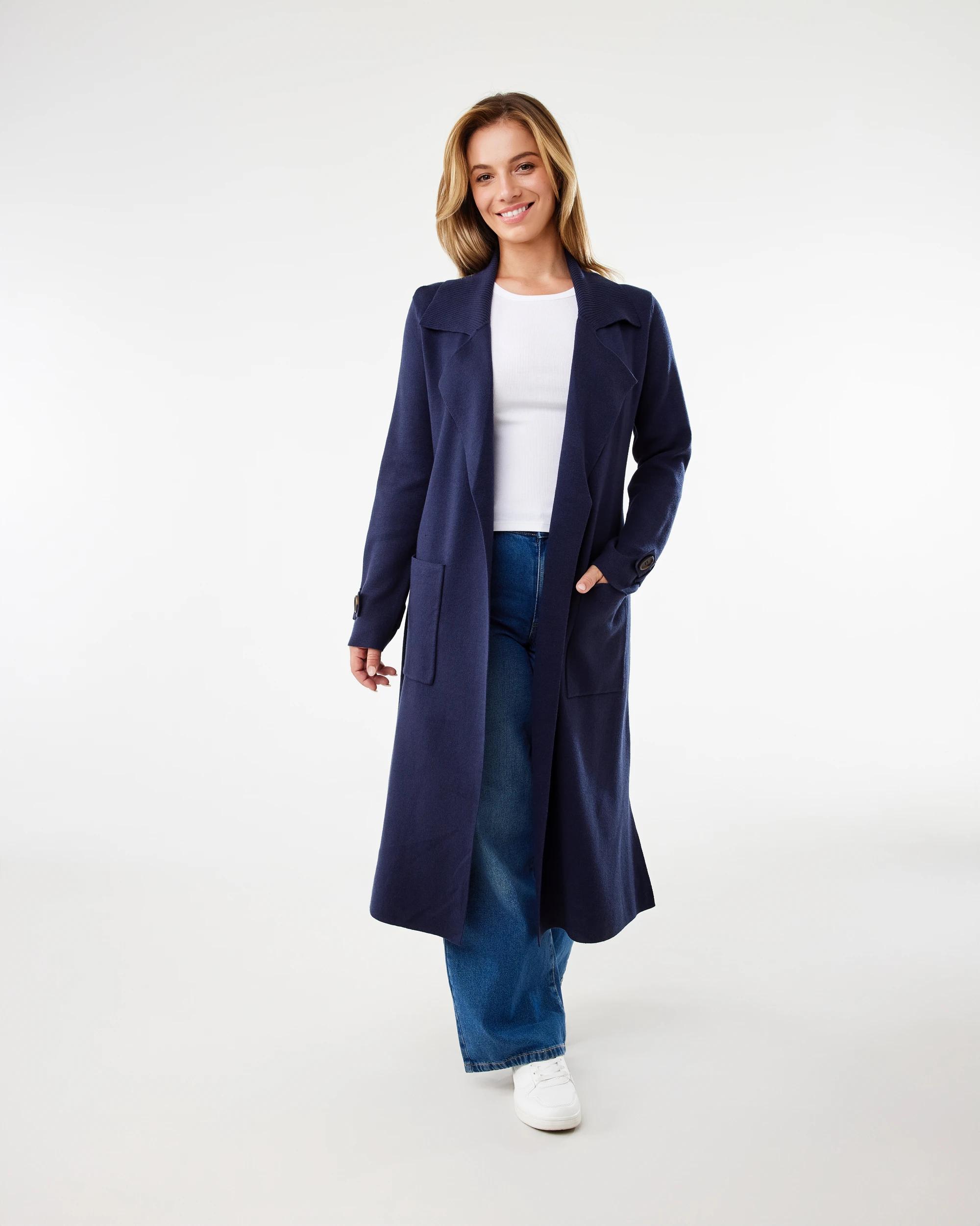 1 Trench Coatigan Navy Blaze, 1 of 8