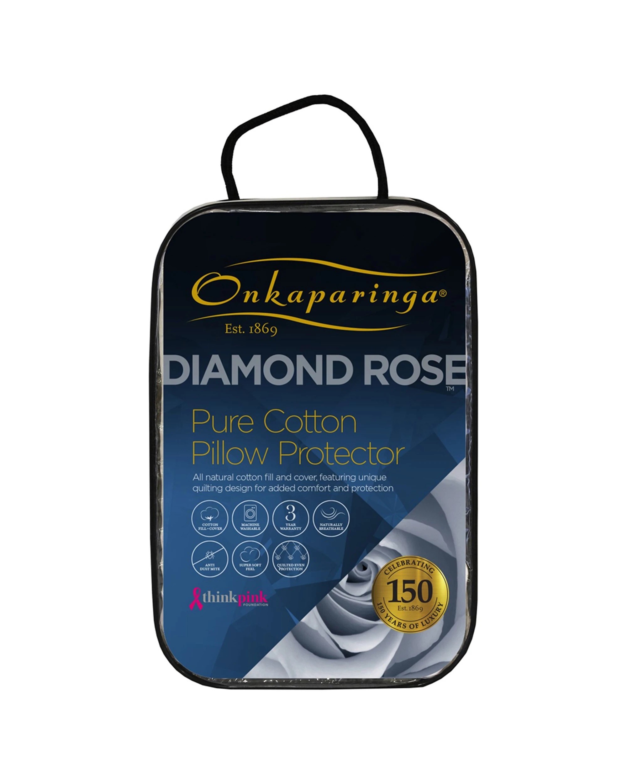 1 Onkaparinga Diamond Rose Cotton Pillow Protector Cover 48x73cm - Pattern, 1 of 1