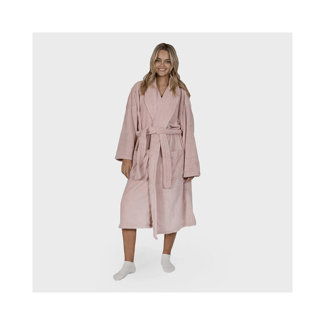 5 Bambury Microplush Coral Fleece Bath Robe — 100% Polyester (11 Colours) - Burgundy, 5 of 7