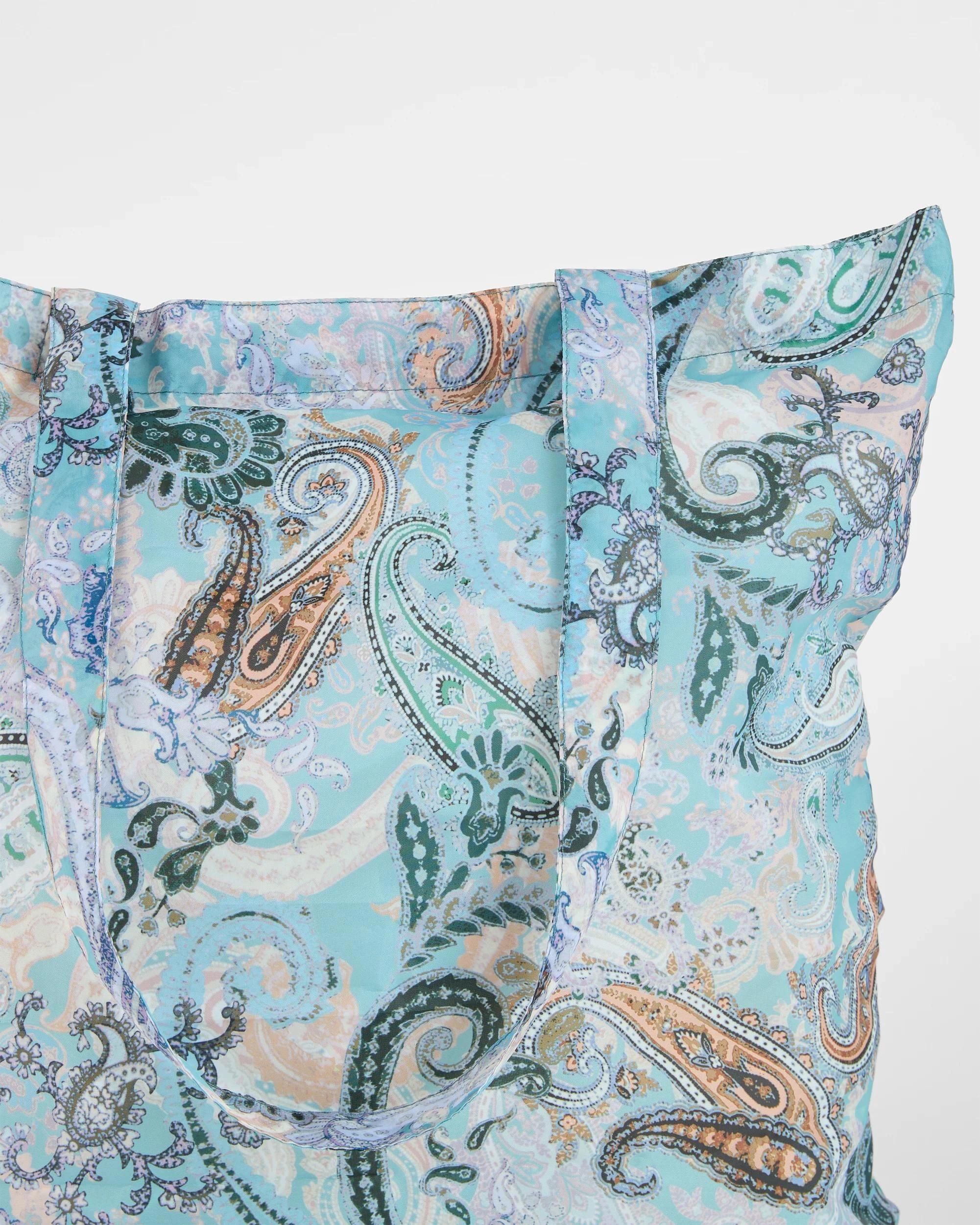 2 Target Fold Up Shopper Tote Bag NAVY PAISLEY, 2 of 3