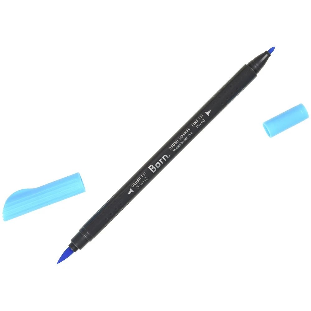 3 Born Professional Brush Dual-Tip Marker Tahitian Blue 515, 3 of 4