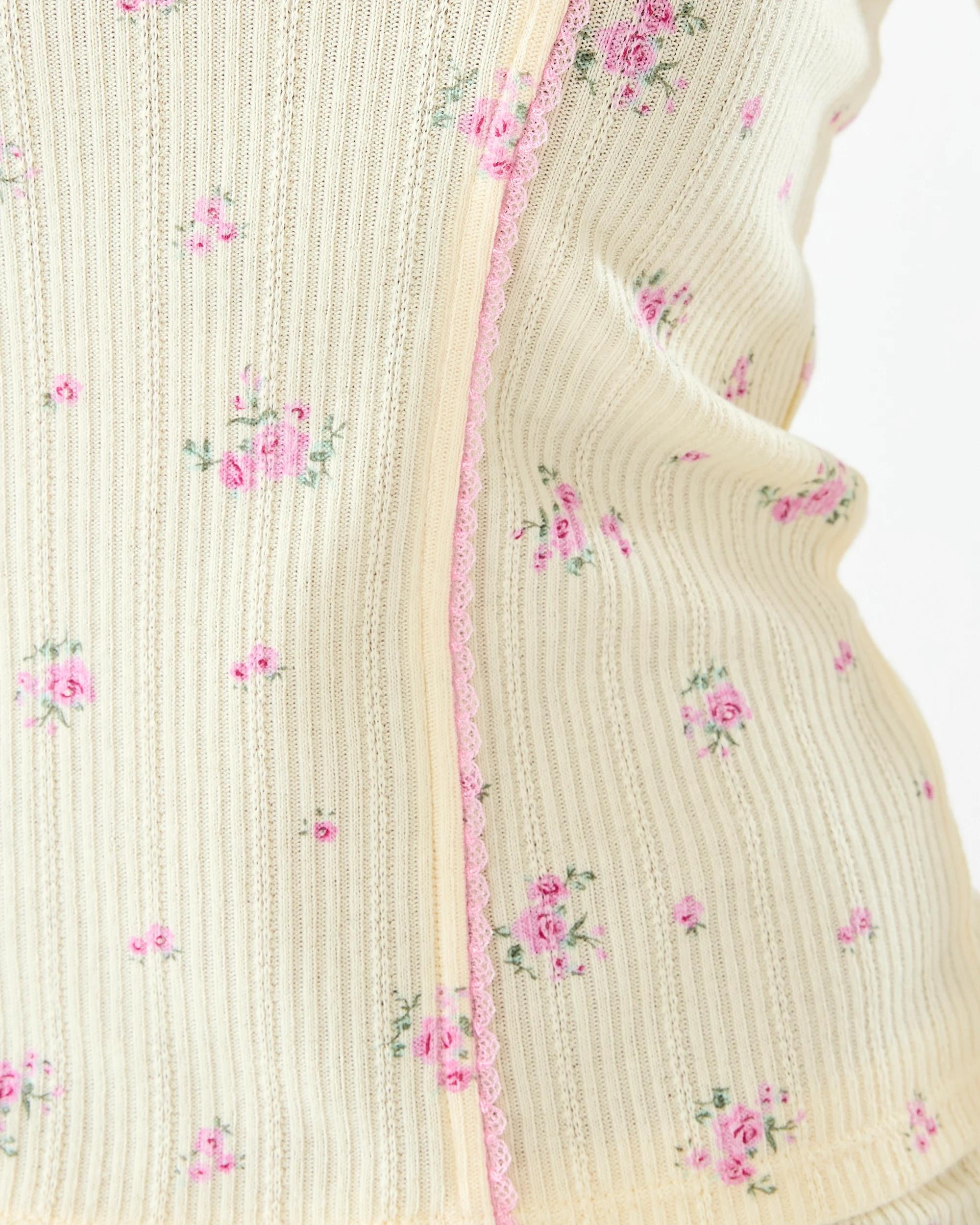 3 Long Sleeve Pointelle Rib Top Wild Rose, 3 of 6
