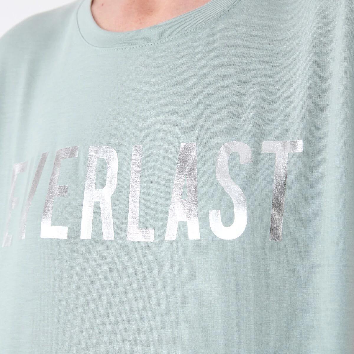 4 Everlast Womens Relaxed Longline T-shirt EVERLAST BLOCK LOGO SAGE GREEN, 4 of 5