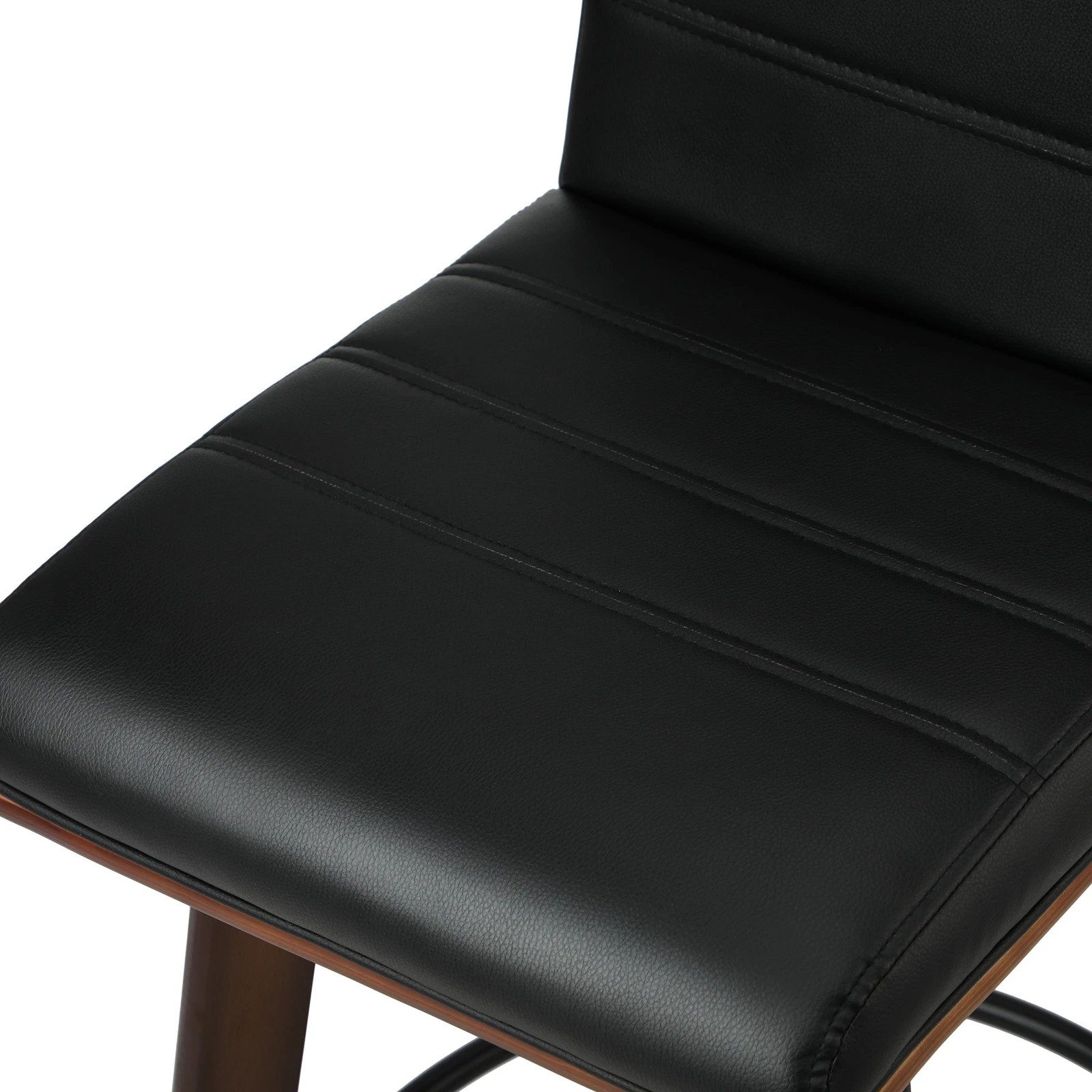 2 Oikiture 4x Wooden Bar Stools Kitchen Counter Swivel Dining Chair Pu Leather
 - Black, 2 of 9