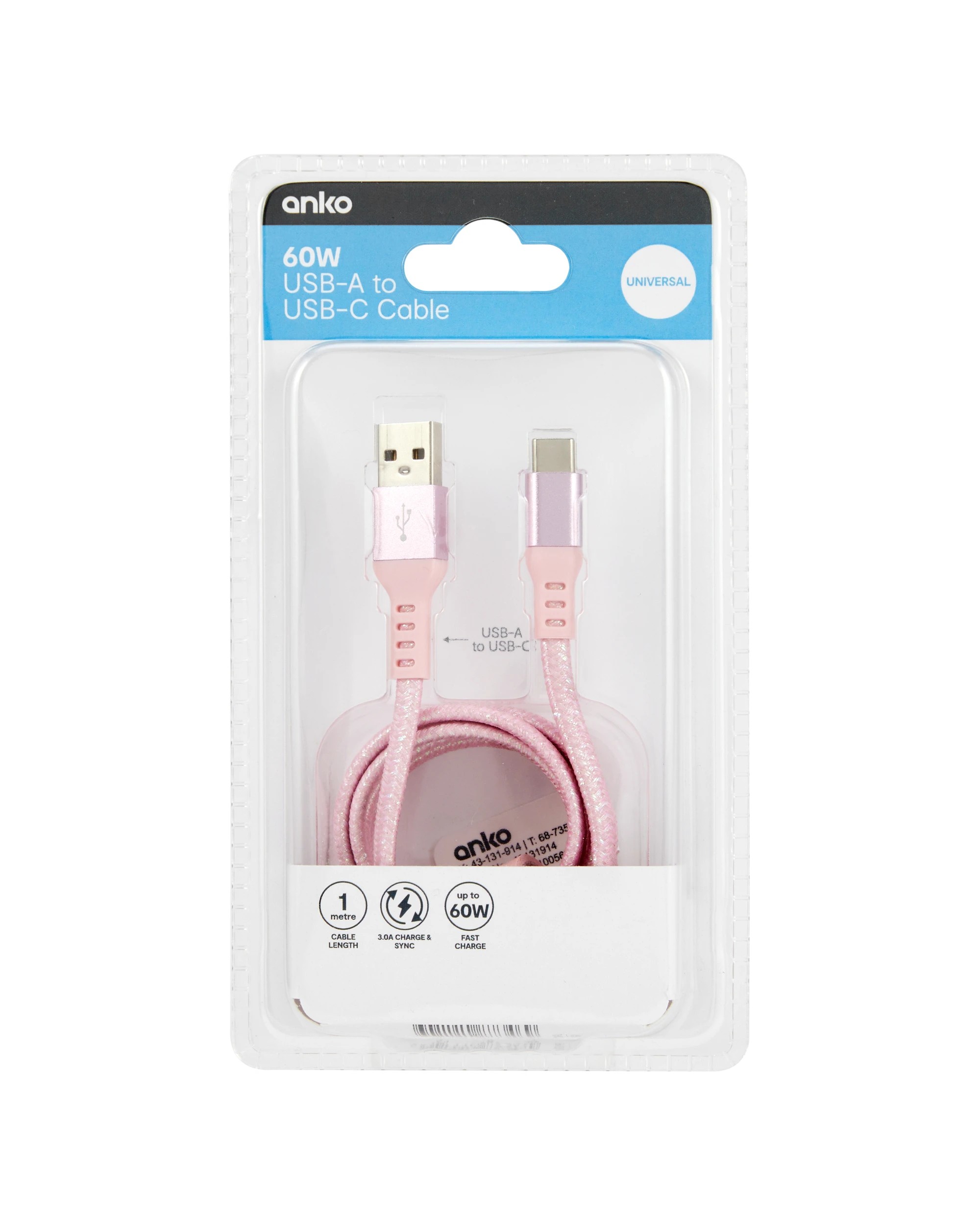 6 USBC Metal Cable 1m - Pink, 6 of 6