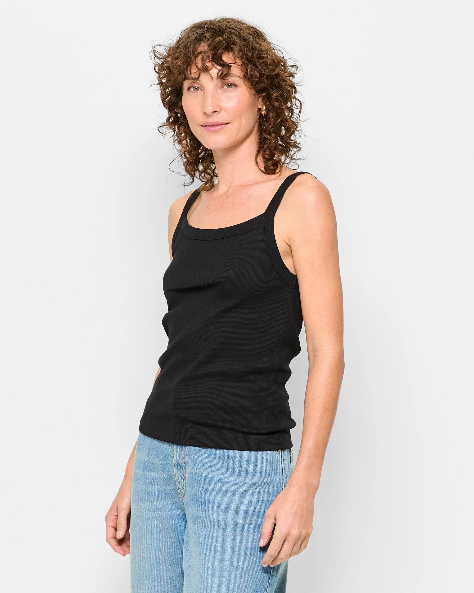 3 Target Australian Cotton Rib Cami BLACK, 3 of 5