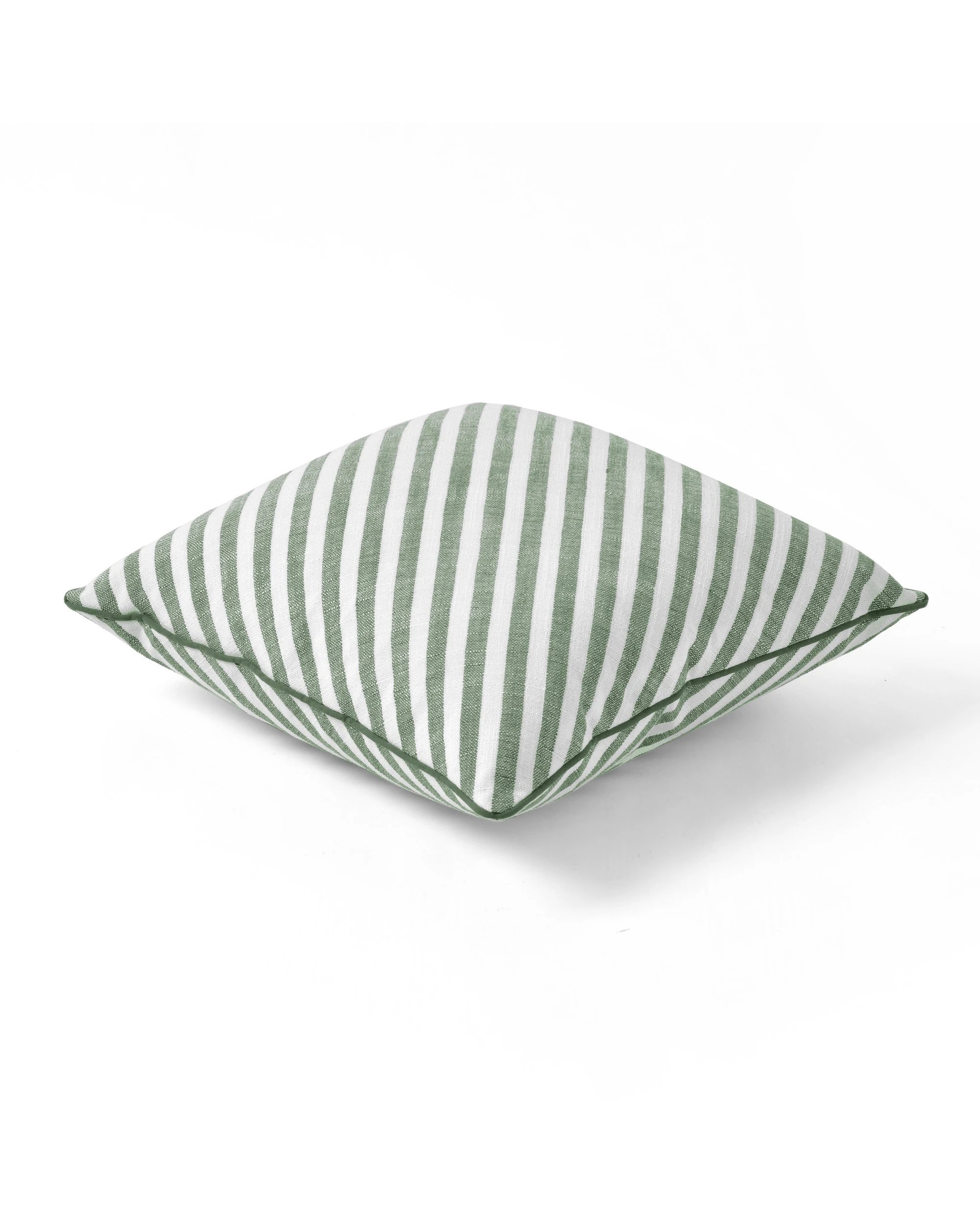 2 Cadence & Co. Oscar Faux Linen Striped Cushion - Olive, 2 of 5