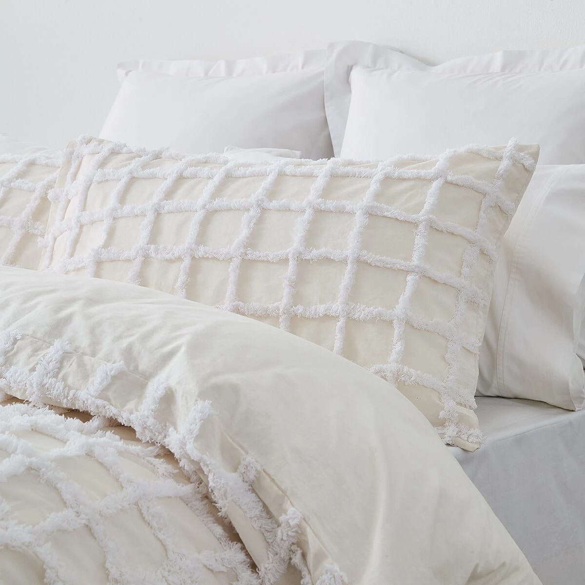 2 Ari Cotton Quilt Cover Set - Super King Bed, White, 2 of 6