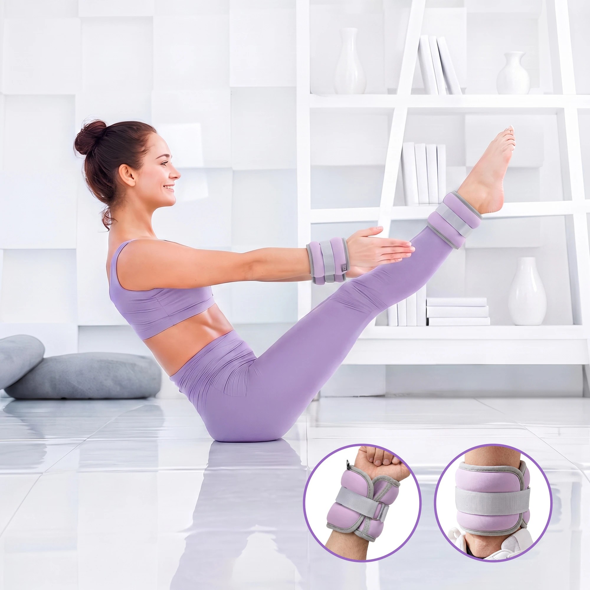 5 Everfit Ankle Wrist Weights for Women & Men, Wearable Leg Arm Weights Includes 1kg 2kg 3kg 4kg for Home Fitness - Multi, 5 of 9