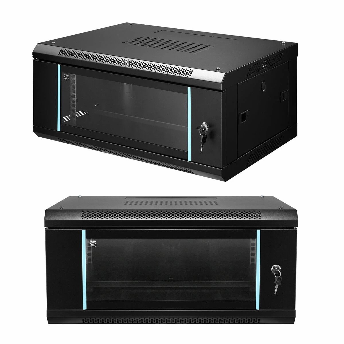 6 AUSWAY 4U Network Server Cabinet Wall Mount Data Rack Enclosure 19 Inch Deep, 6 of 7