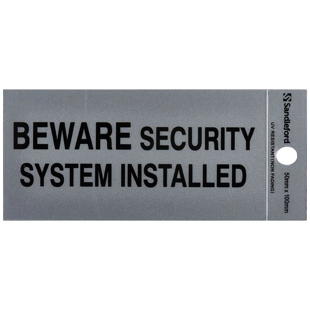 1 Sandleford Beware Security System Self Adhesive Sign, 1 of 1