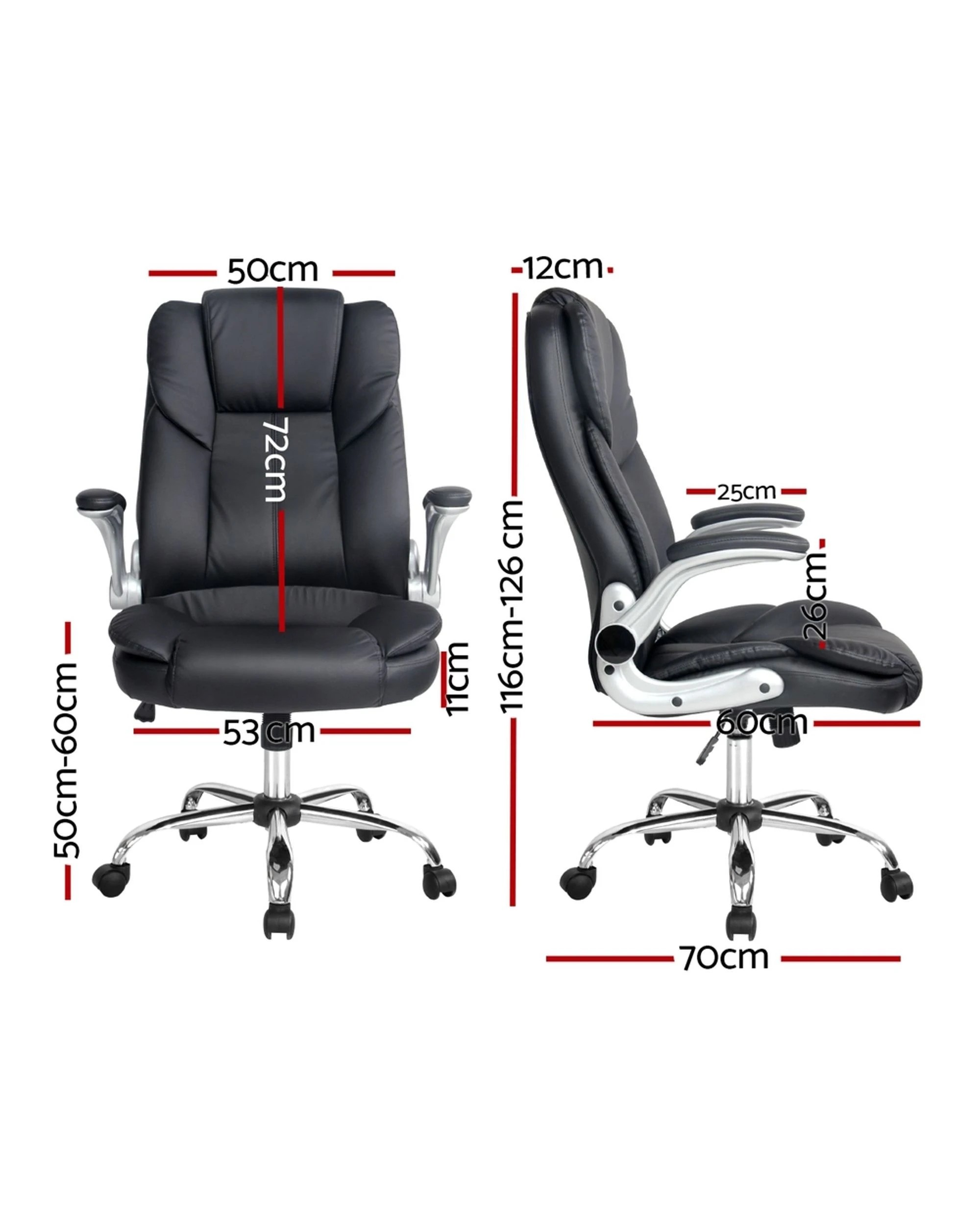 2 Artiss Executive Office Chair Leather Tilt
 - Black, 2 of 3