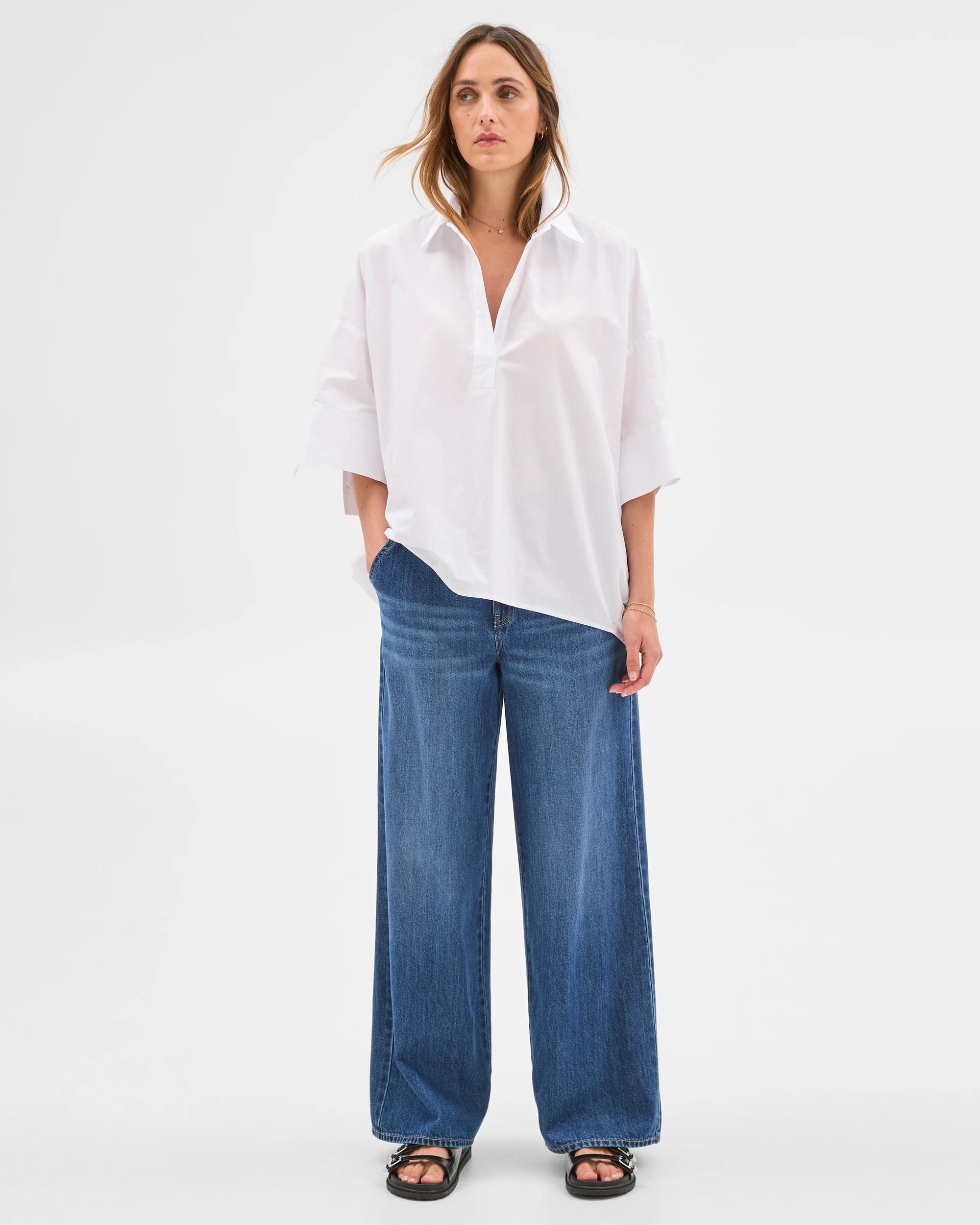 3 Target Australian Cotton Short Sleeve Popover Shirt WHITE, 3 of 6