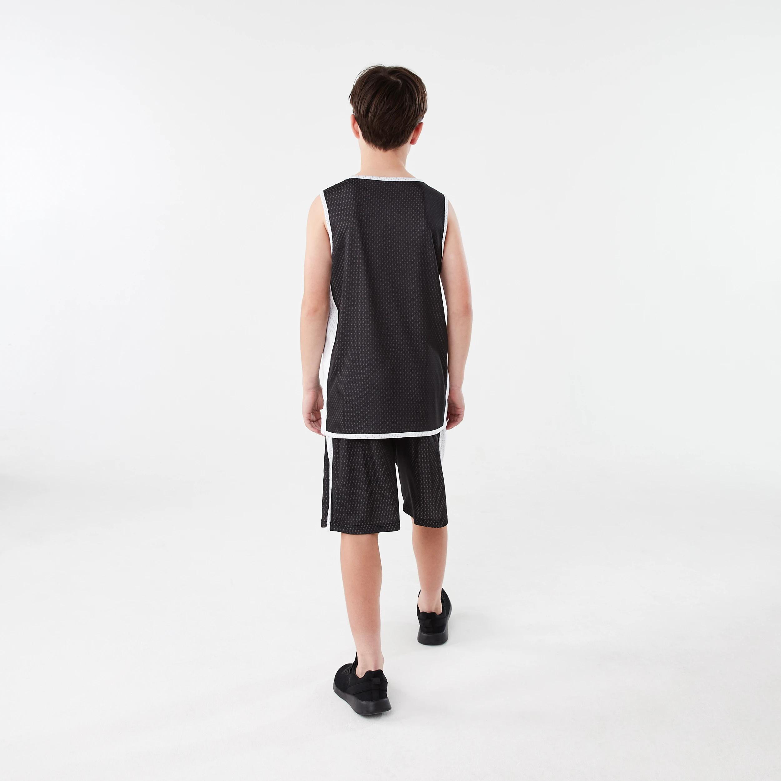 9 Official NBL Kids Basketball Reversible Muscle Tank BLACK, WHITE, 9 of 9