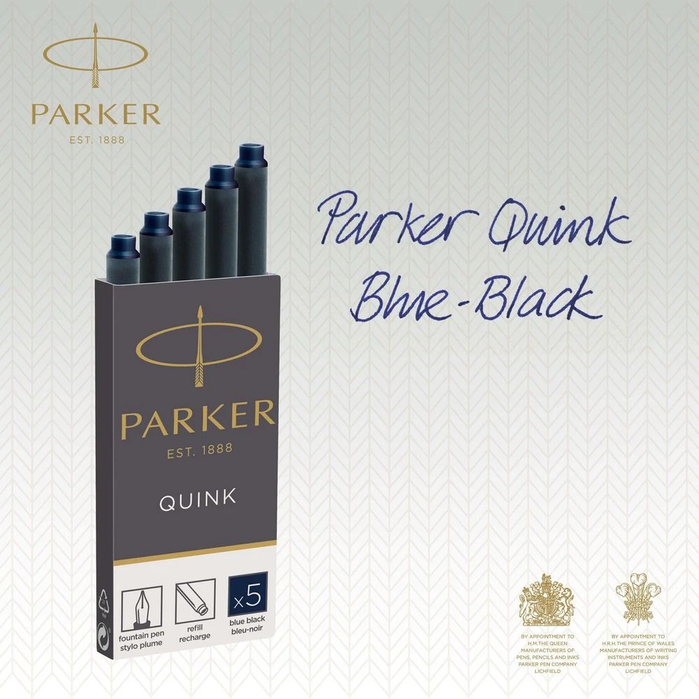 4 Parker Quink Ink Cartridges Blue Black 5 Pack, 4 of 8