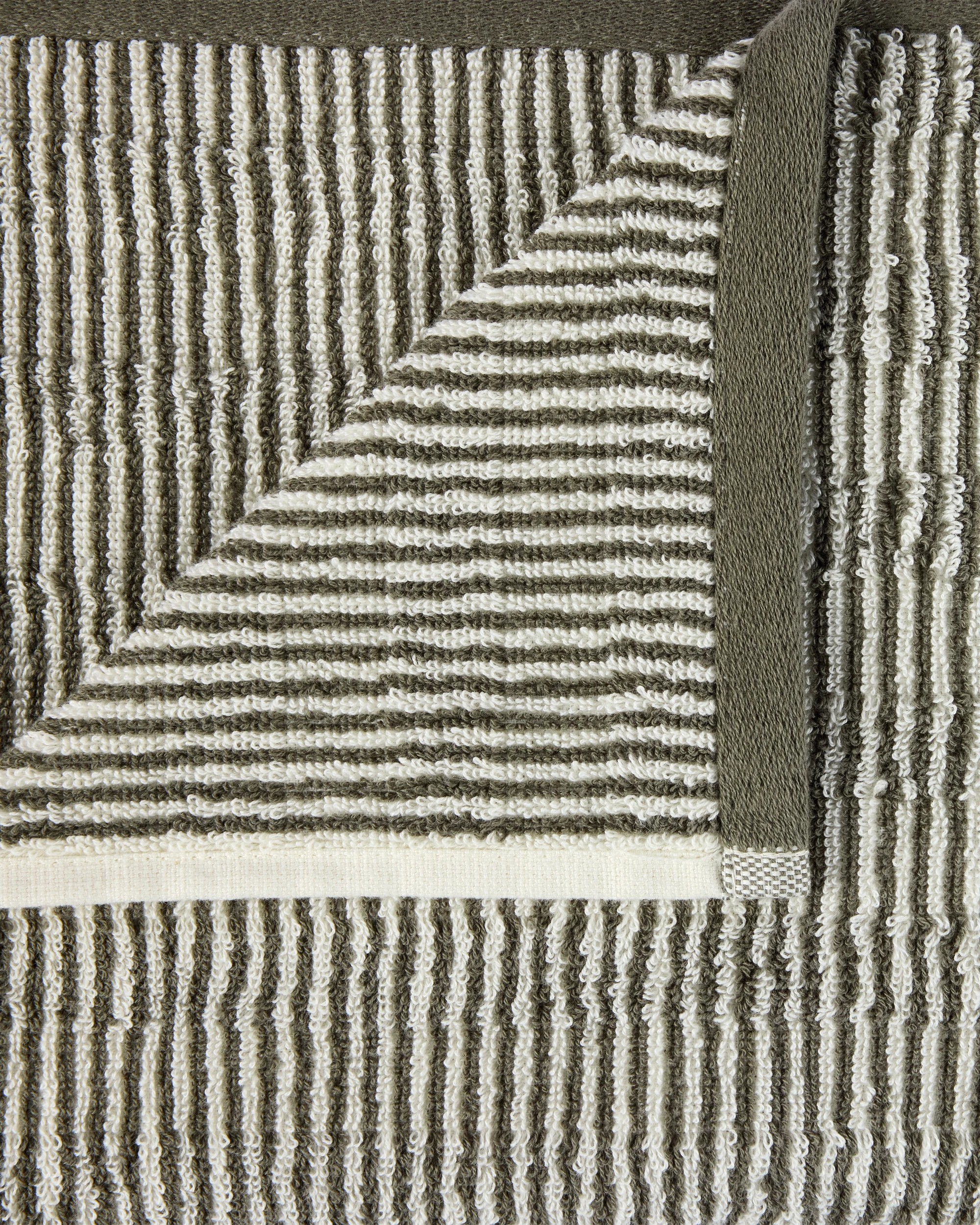 2 Micro Stripe Cotton Bath Towel - Green, 2 of 5