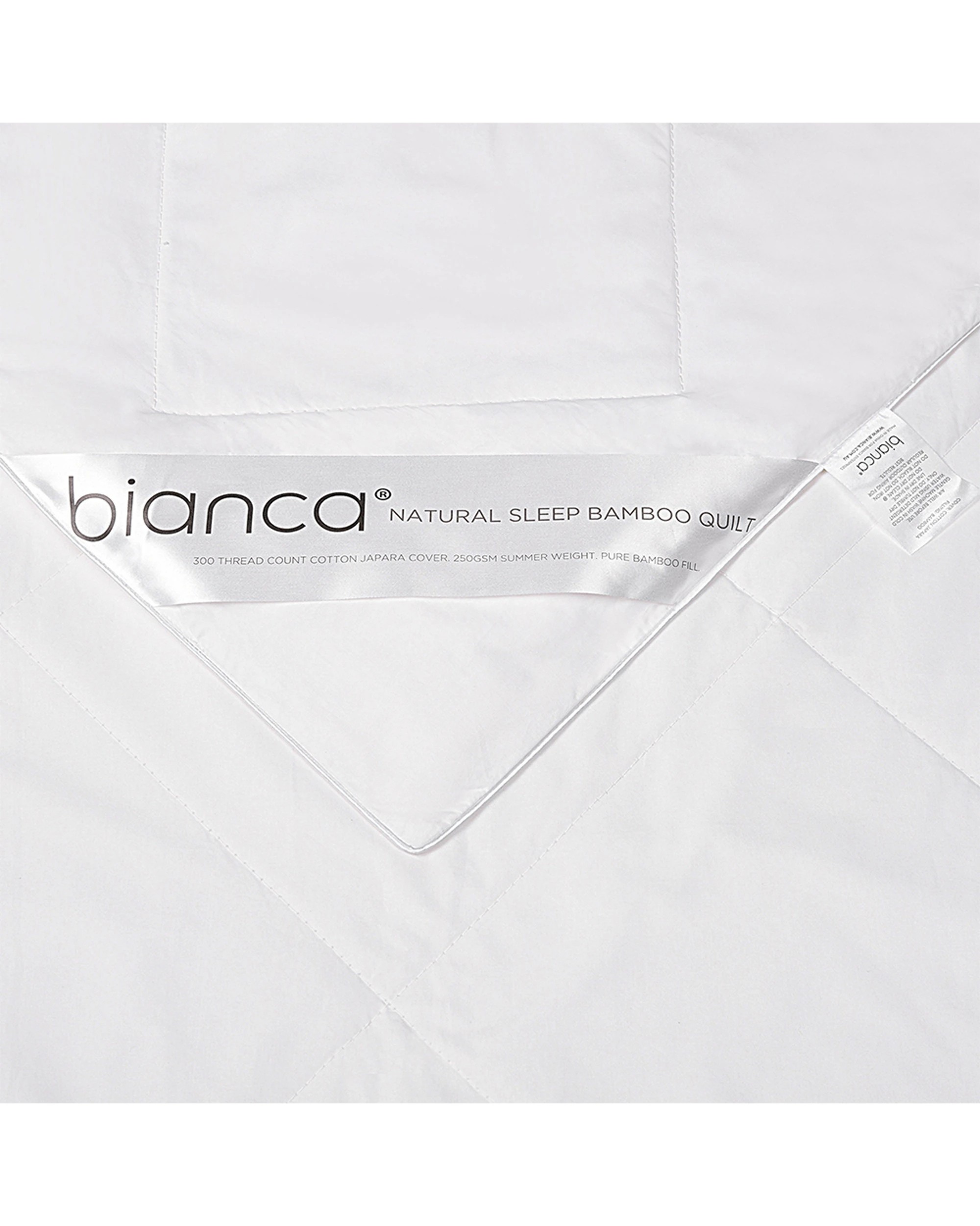 6 Bianca Sleep 250gsm Quilt Bamboo Fill Cotton - Single Bed - White, 6 of 7