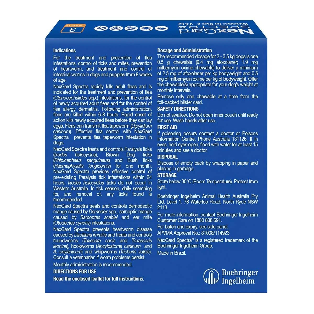 2 Nexgard Spectra Chewables For Very Small Dogs Orange 2-3.5kg - 6 Months Supply, 2 of 2