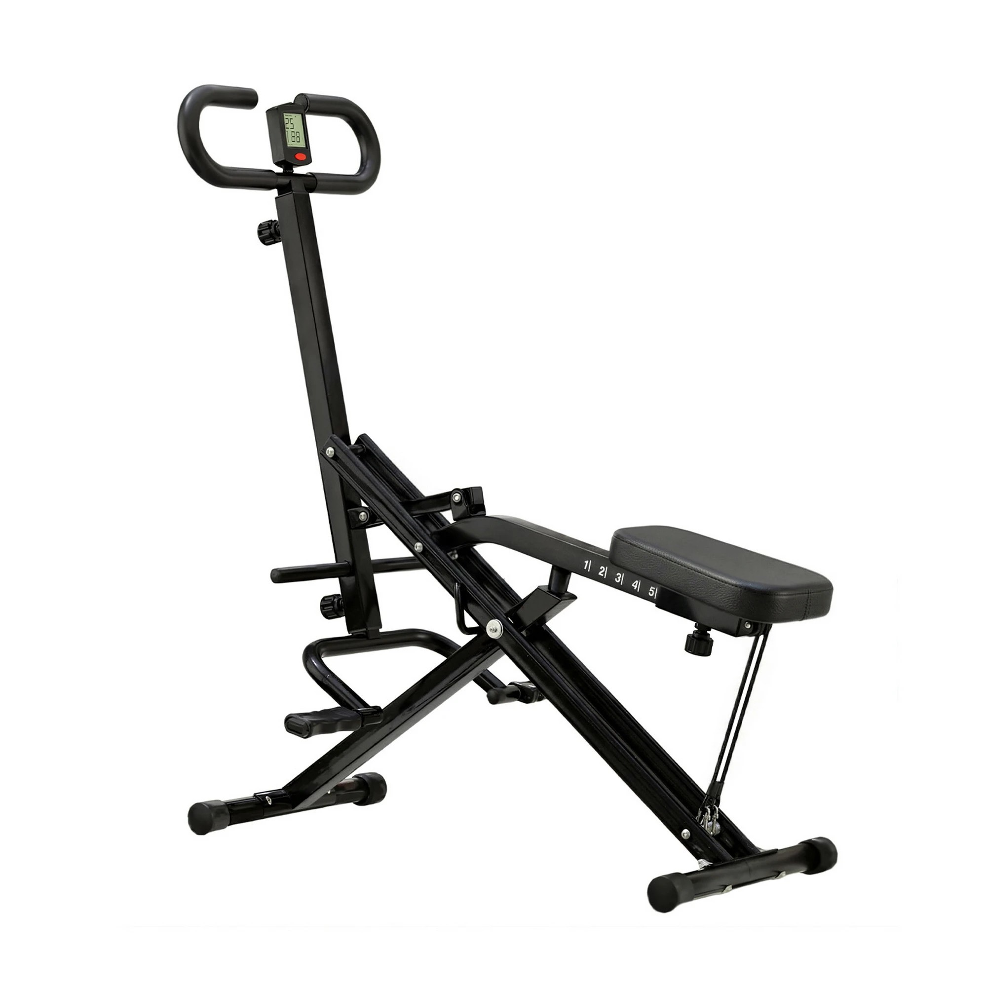1 Everfit Foldable Squat Machine Deep Squat Rowing Machine 5 Adjustable Seat Home - Black, 1 of 4